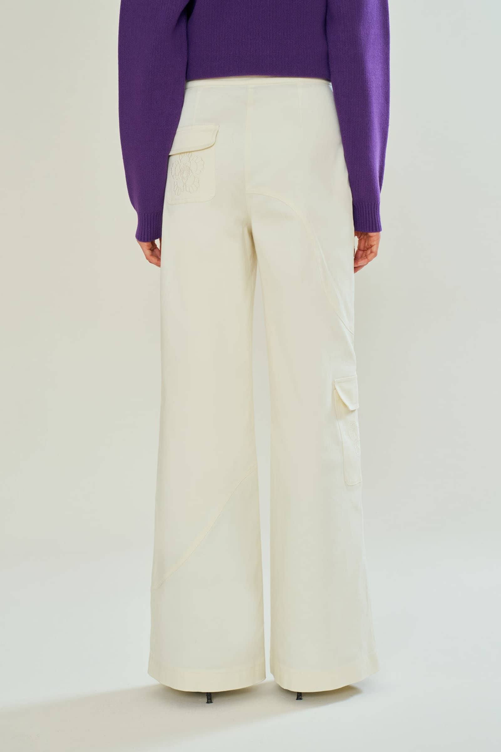 Floral Whisper Beige Jeans made by Declara