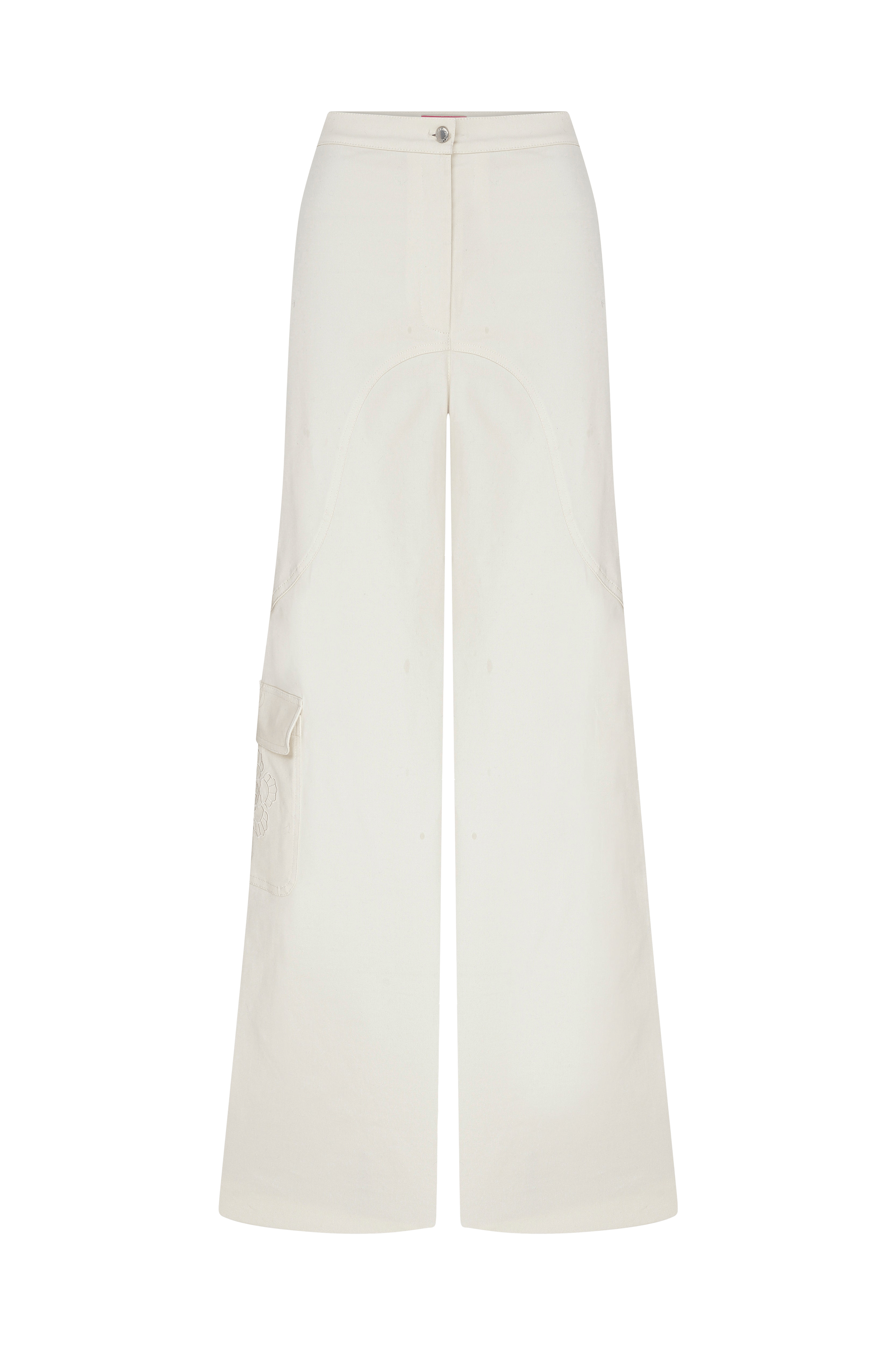 Floral Whisper Beige Jeans made by Declara