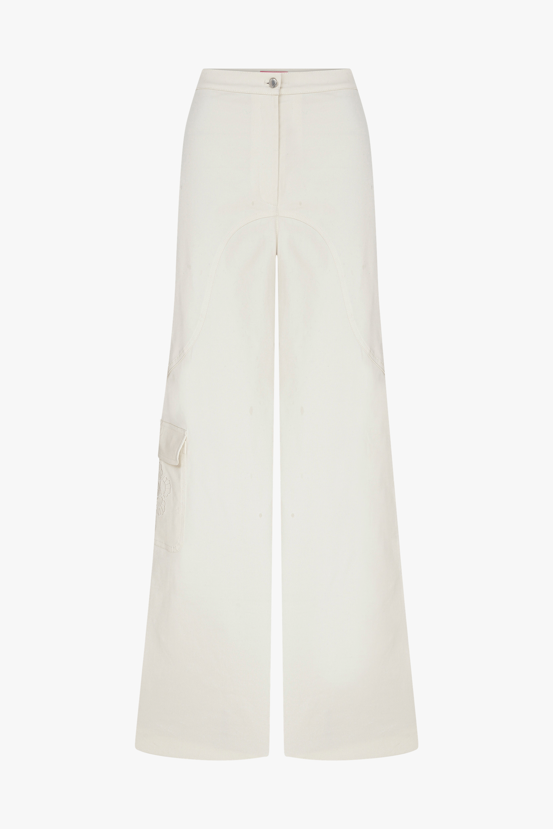 Floral Whisper Beige Jeans made by Declara