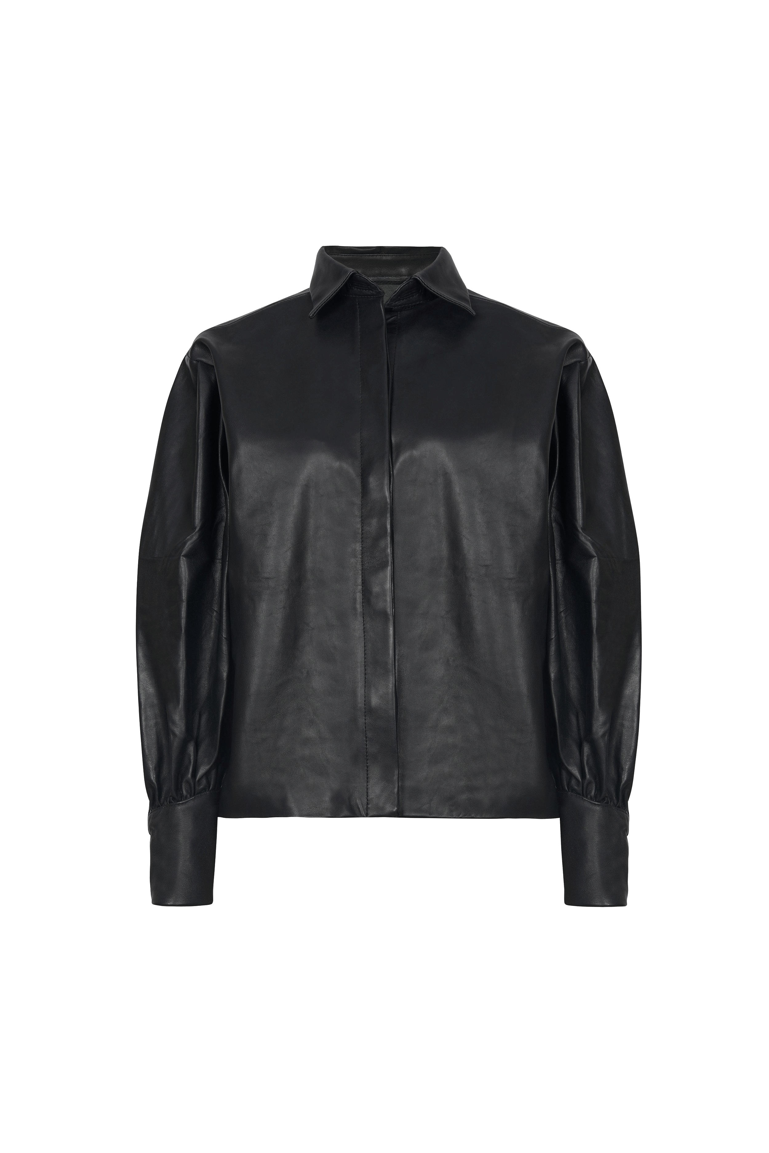 Black Leather Shirt made by Szabo Sihag