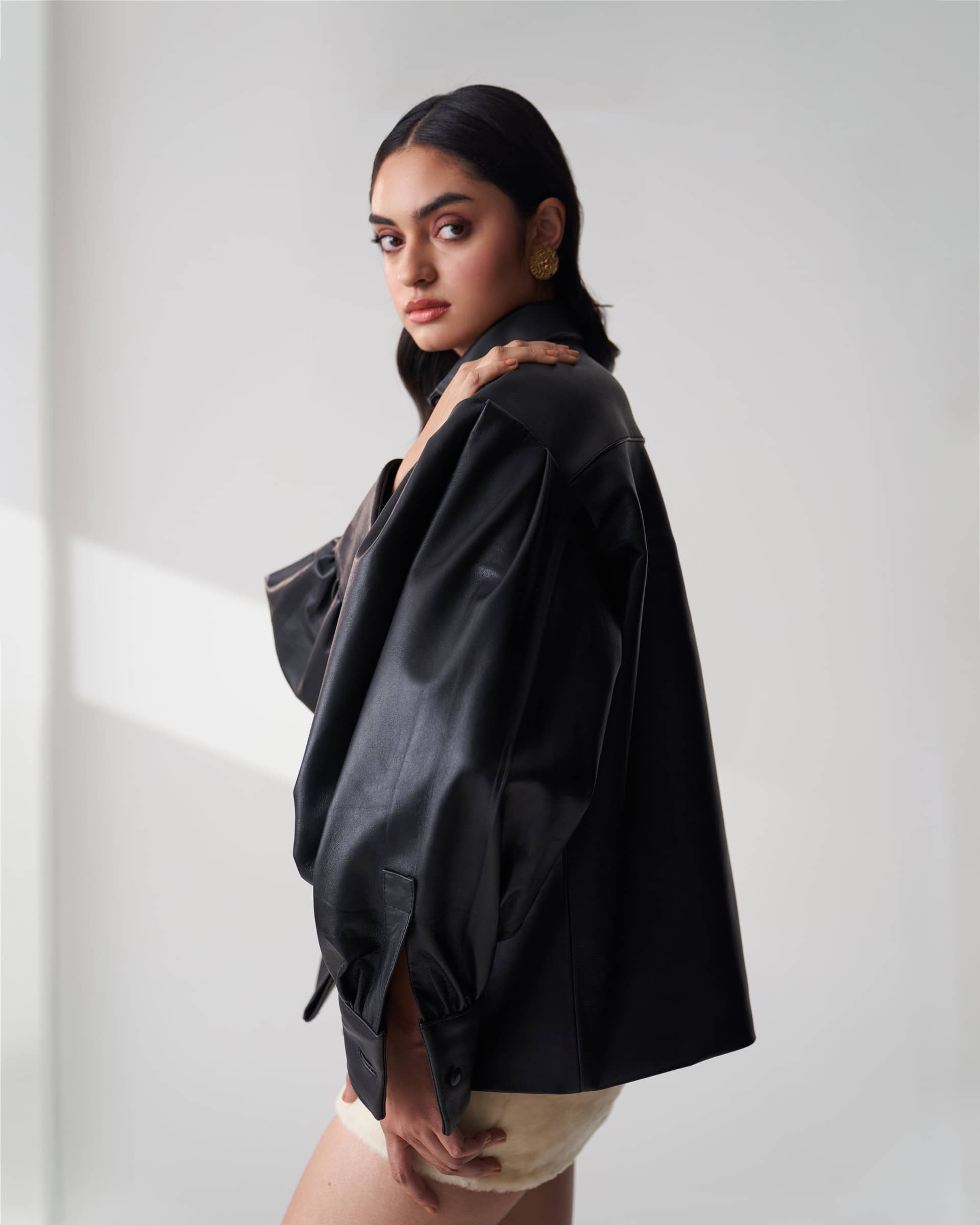 Black Leather Shirt made by Szabo Sihag