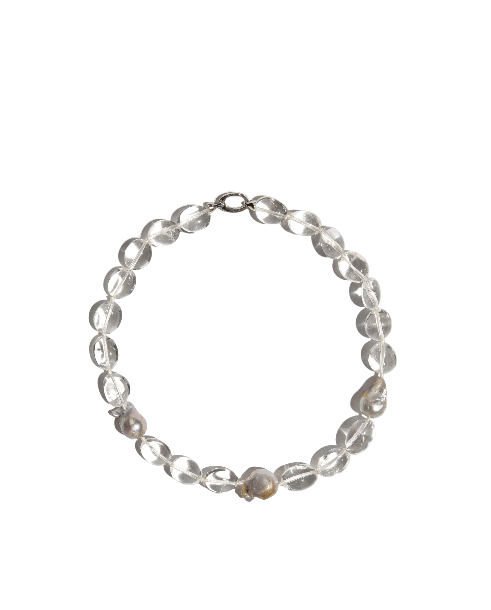 Collar De Cuarzo Transparente Con Perlas Madre made by Phialebel