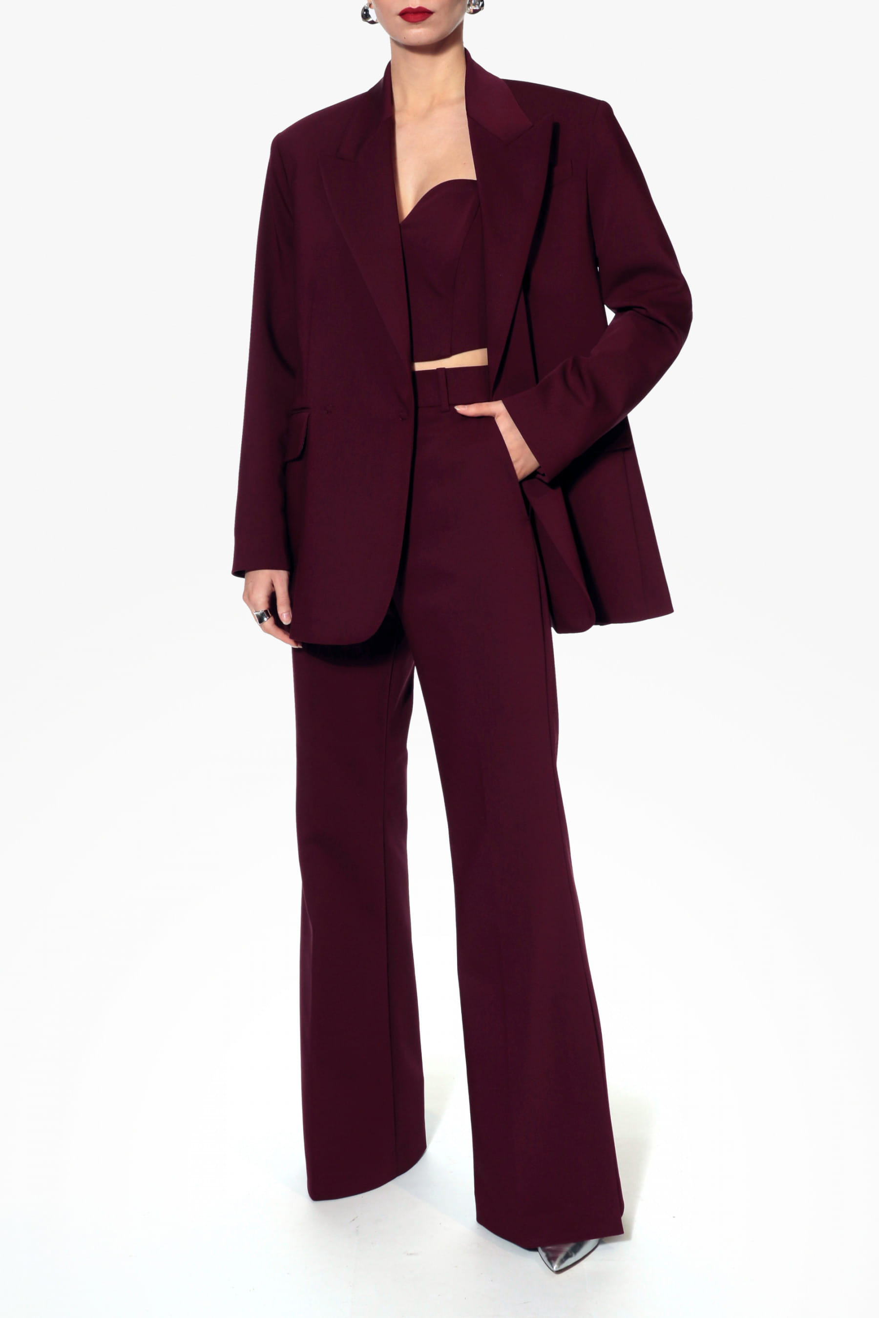 Blazer Blair Burgundy Wine made by HALEWSKI