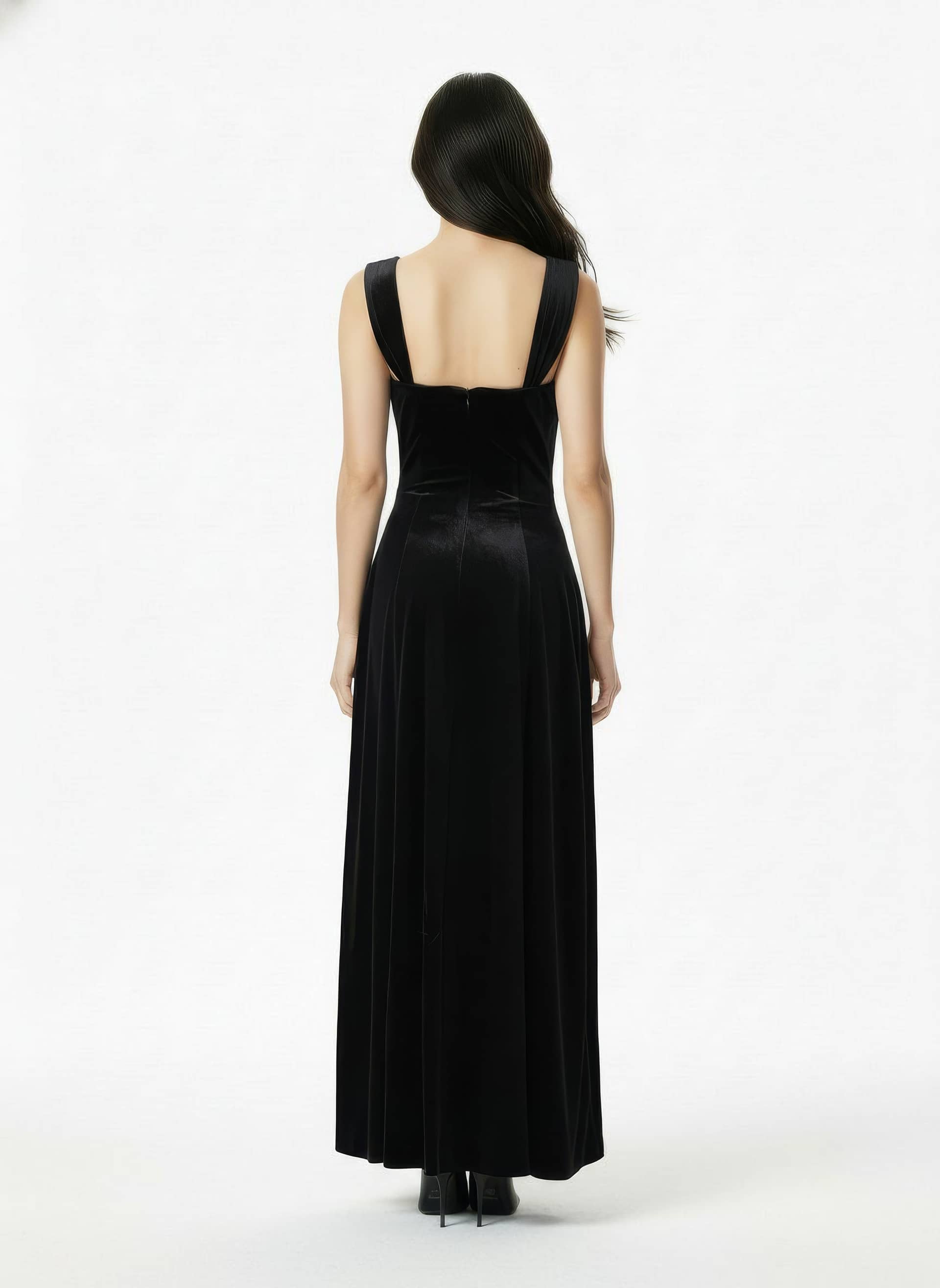Belle Velvet Maxi Dress (Black) made by Nana Jacqueline