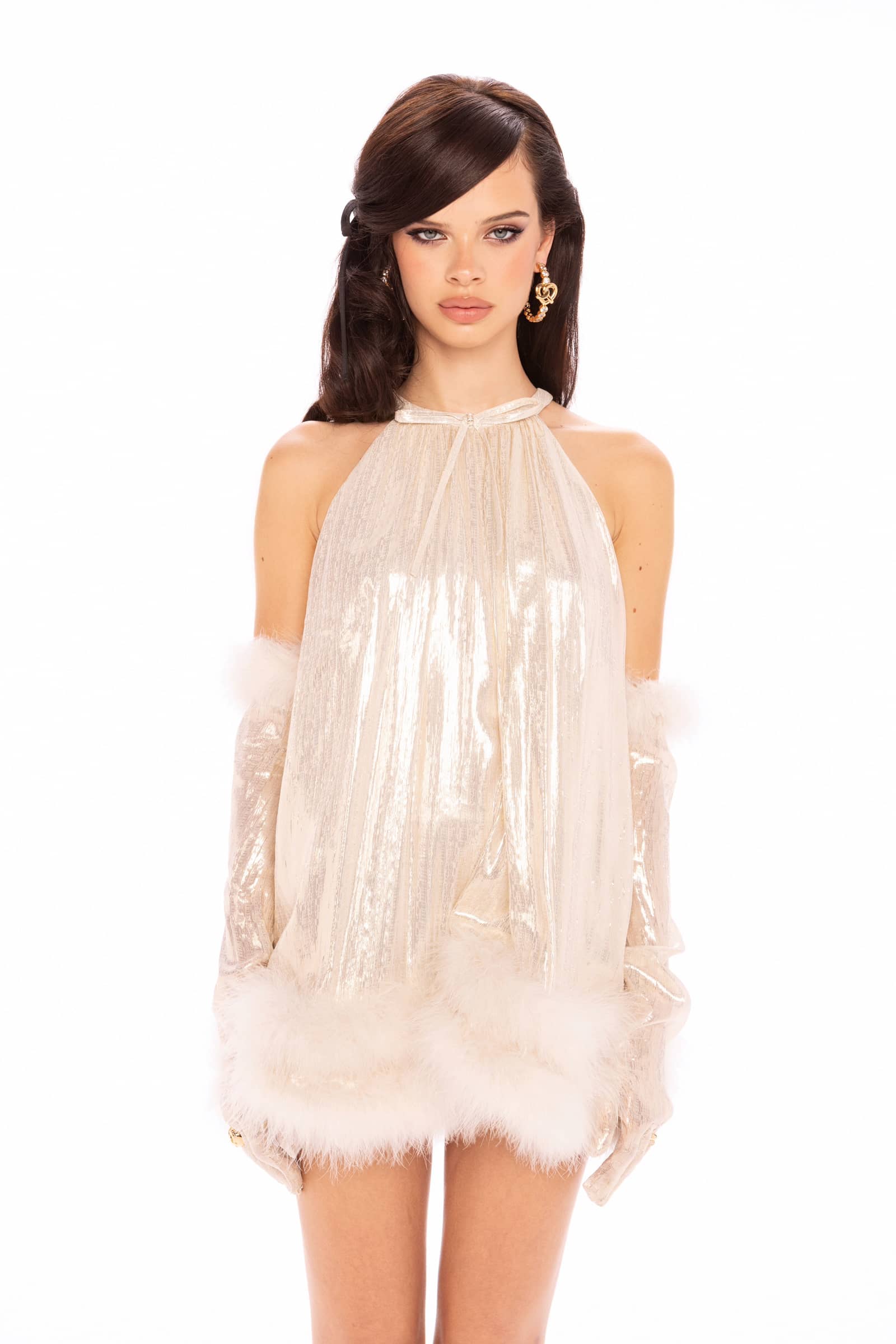 Viola Fur Mini Dress made by Nana Jacqueline