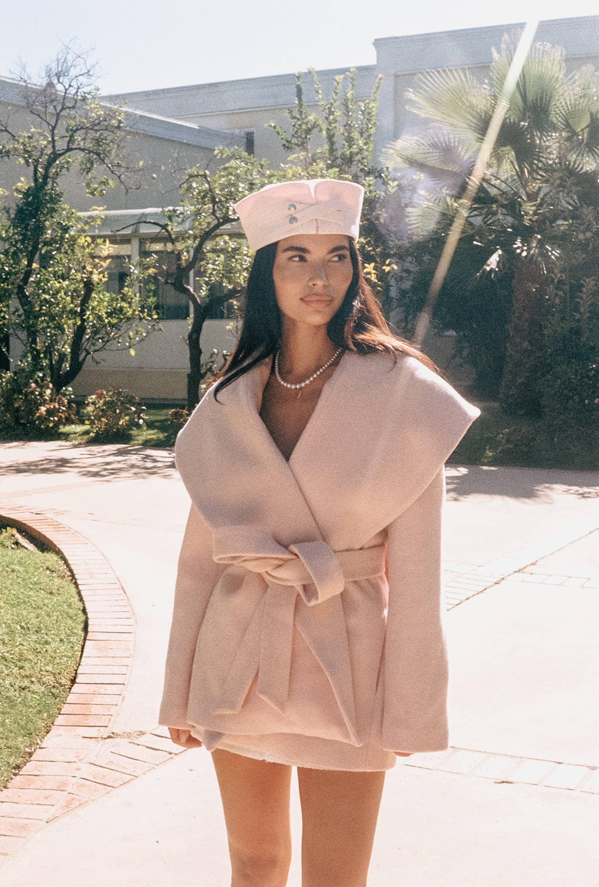 Victoria Bow Coat (Pink) made by Nana Jacqueline