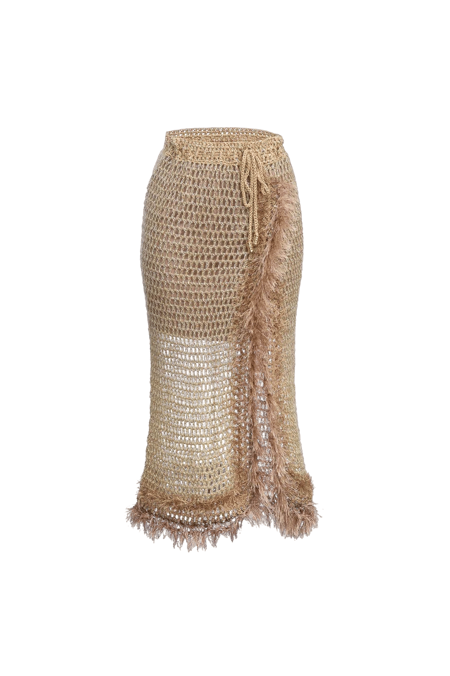 Brown Handmade Knit Skirt made by ANDREEVA