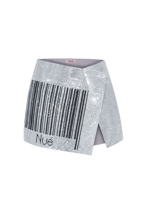 BARCODE MIRROR SKIRT made by NUÉ