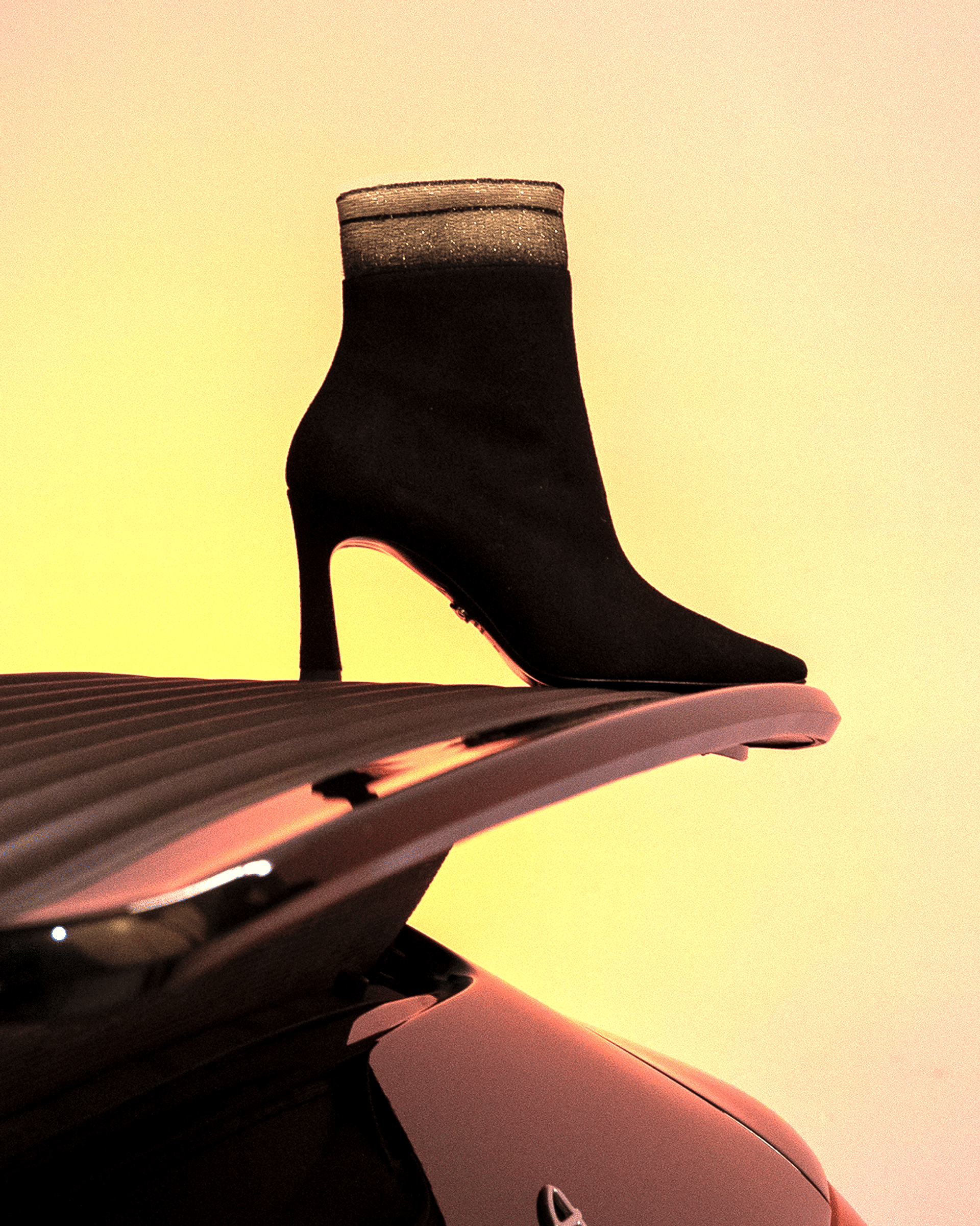 Sock Boot 85 Black Suede in Black made by ATANA