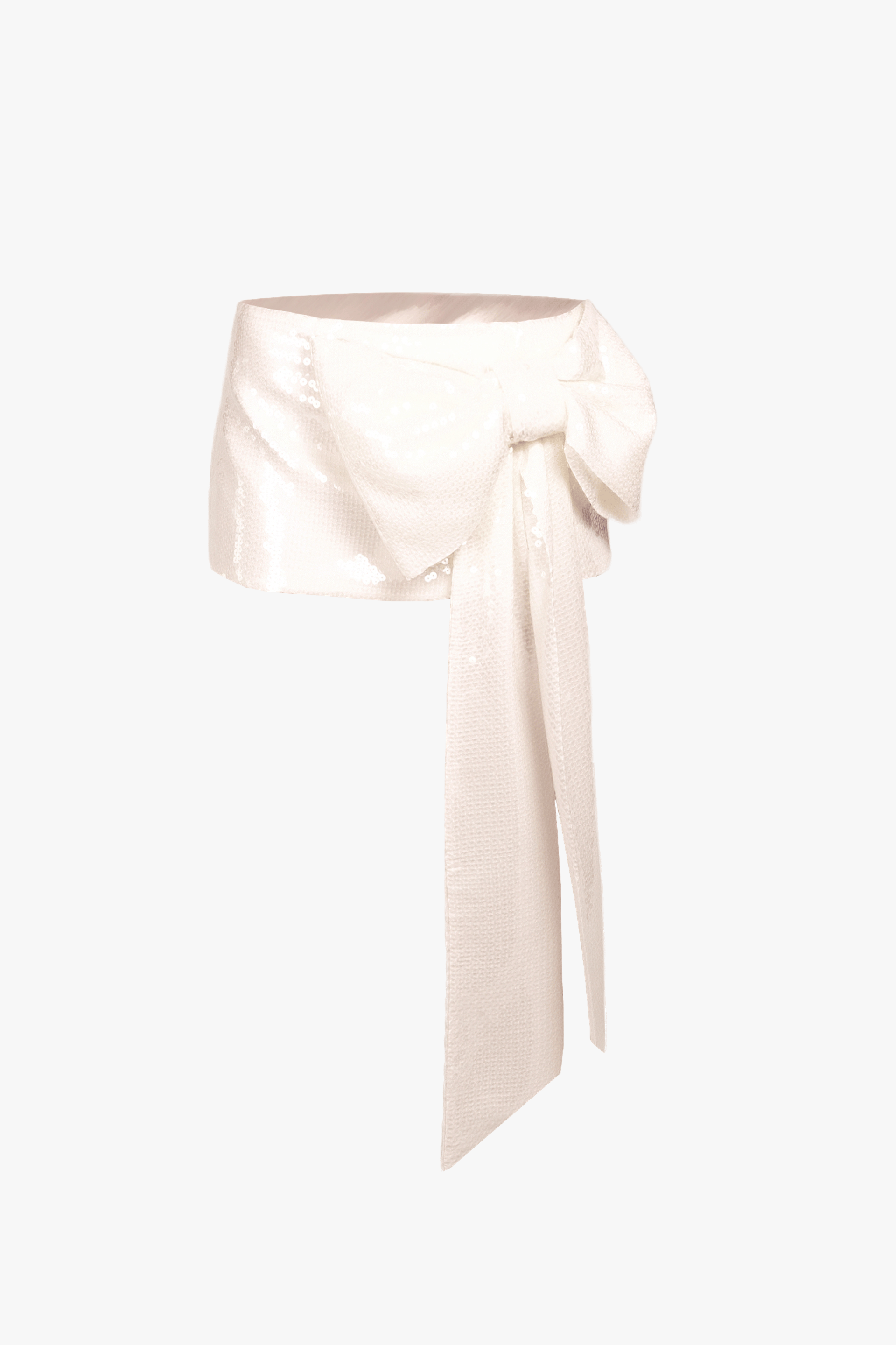 Ivory bow sequins mini skirt made by Compte Spain