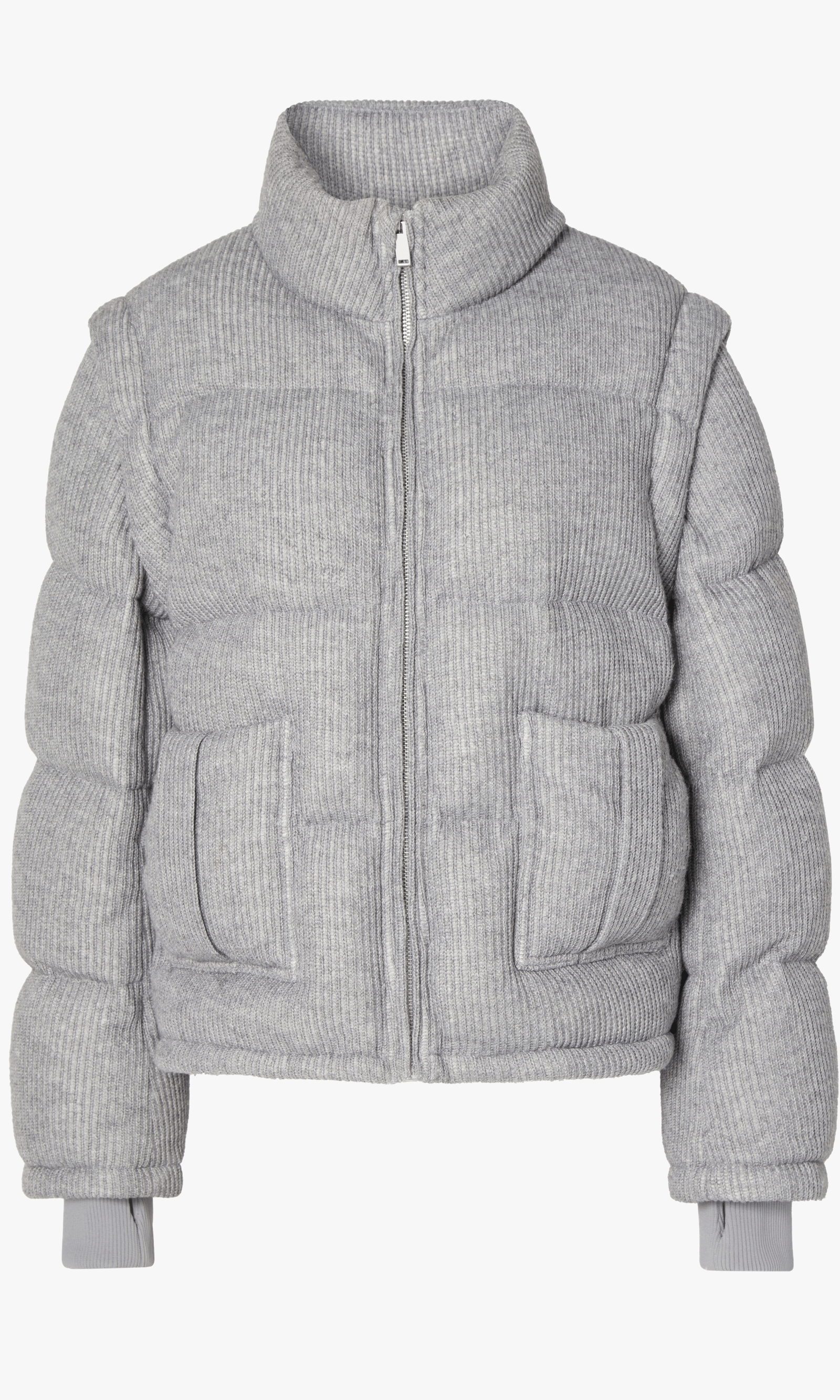 Knitted Puffer Jacket Vest Grey made by CLOEYS