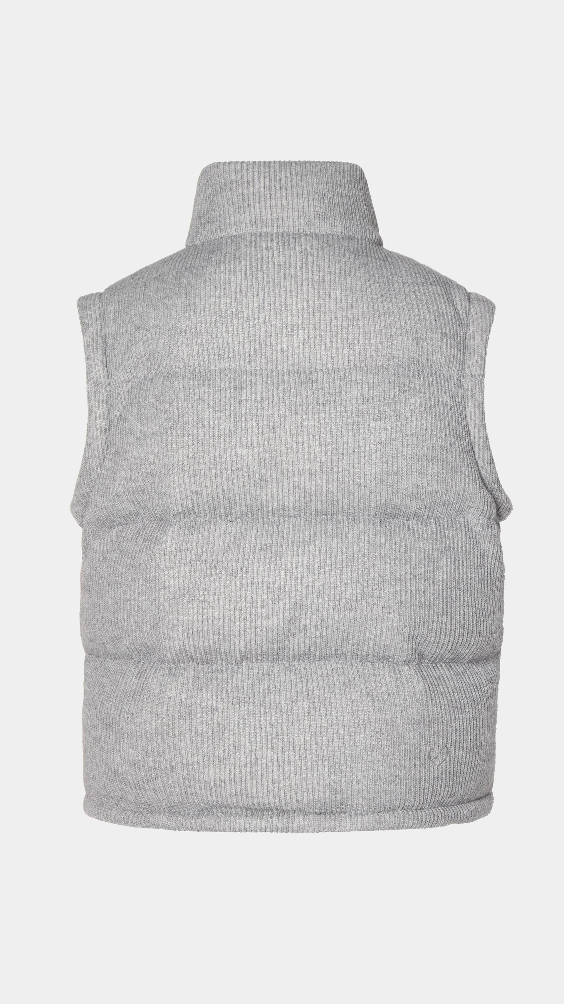 Knitted Puffer Jacket Vest Grey made by CLOEYS