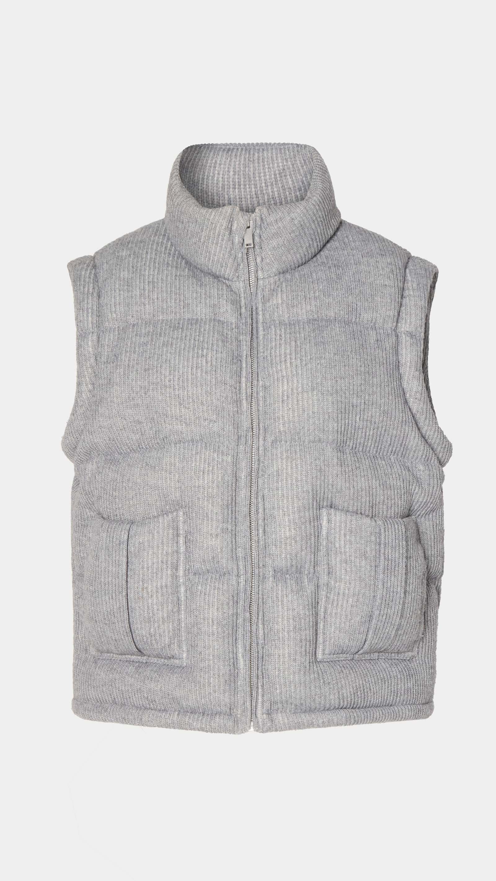 Knitted Puffer Jacket Vest Grey made by CLOEYS