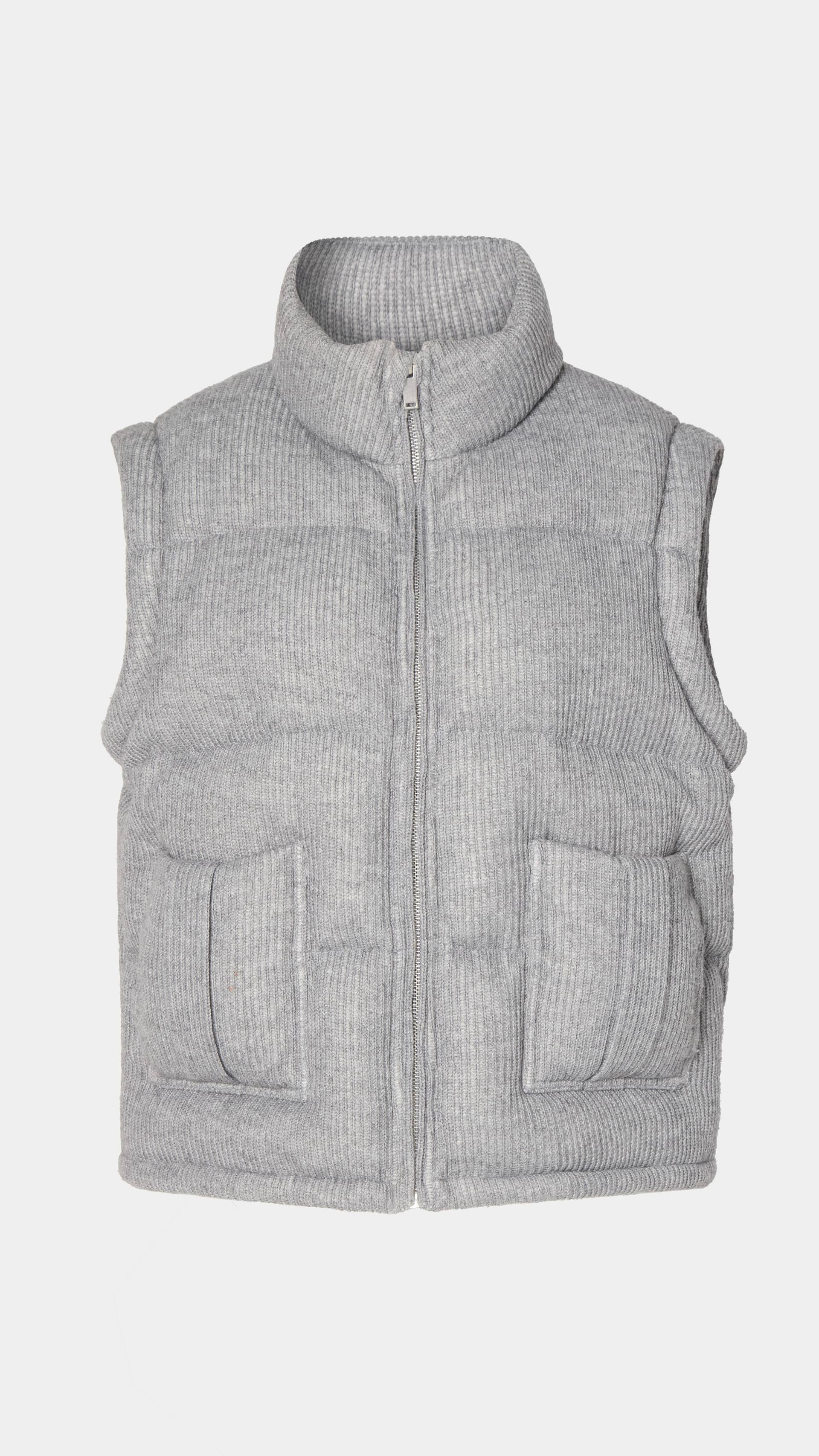 Knitted Puffer Jacket Vest Grey made by CLOEYS