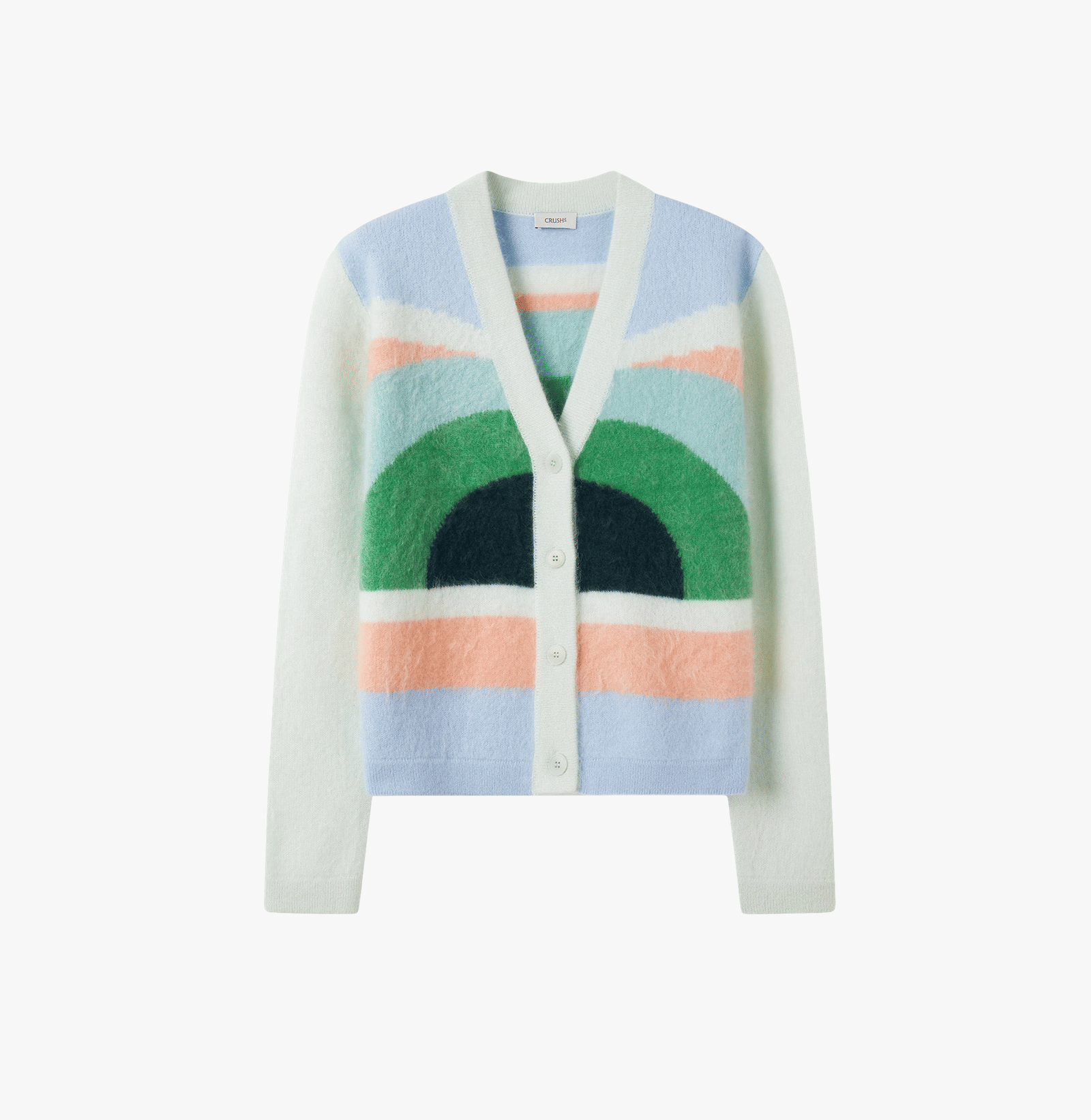 FLUFFY RAINBOW CASHMERE CARDIGAN in Multi color made by CRUSH Collection