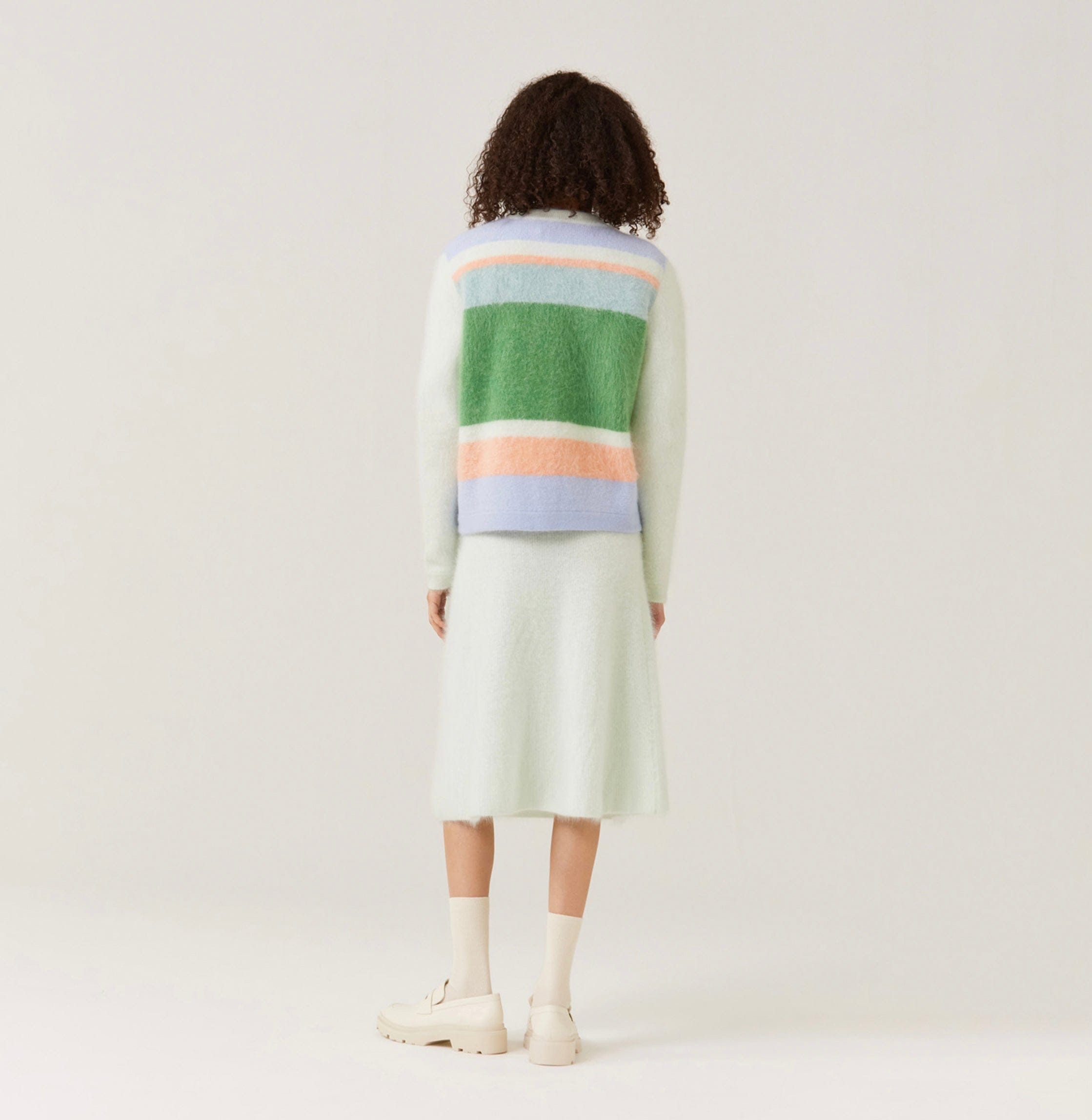 FLUFFY RAINBOW CASHMERE CARDIGAN in Multi color made by CRUSH Collection