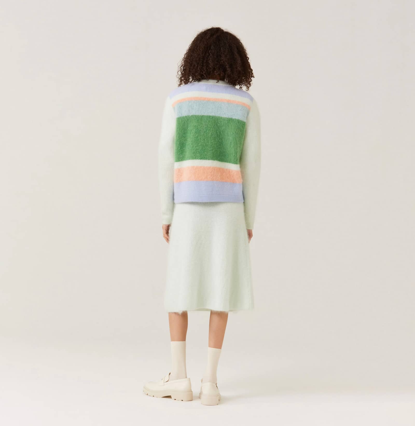 FLUFFY RAINBOW CASHMERE CARDIGAN in Multi color made by CRUSH Collection