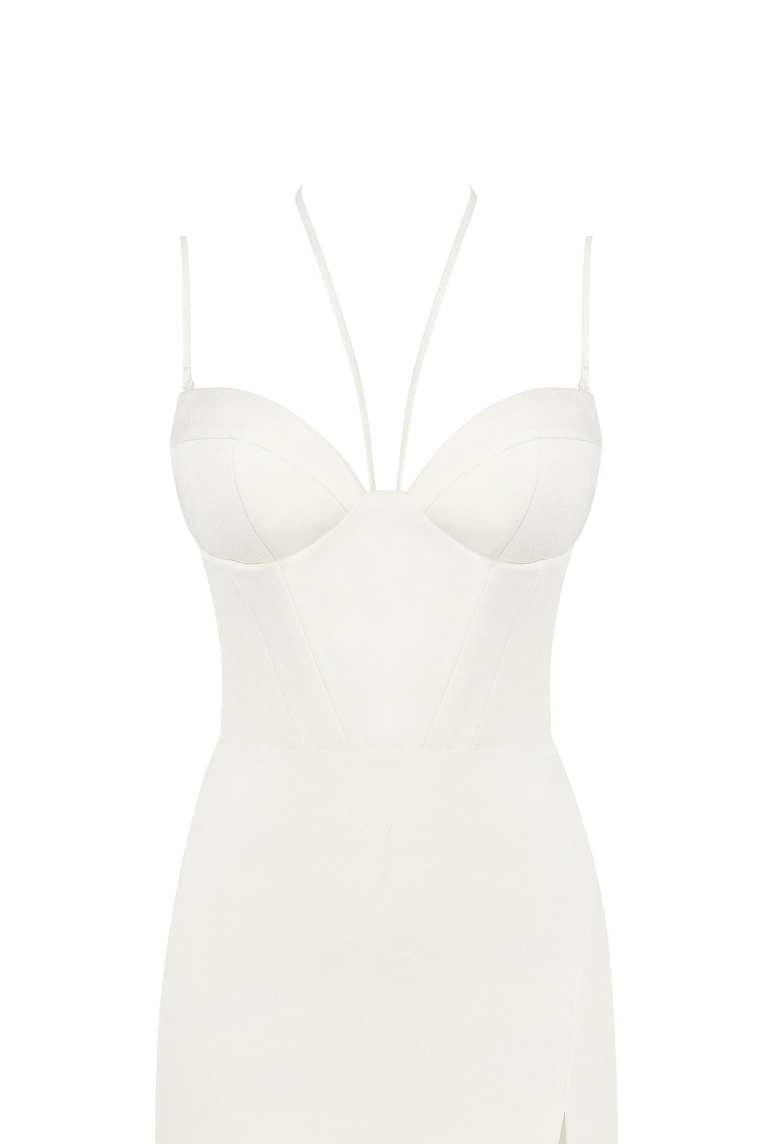 White cocktail dress decorated with feathers, Xo Xo made by Milla