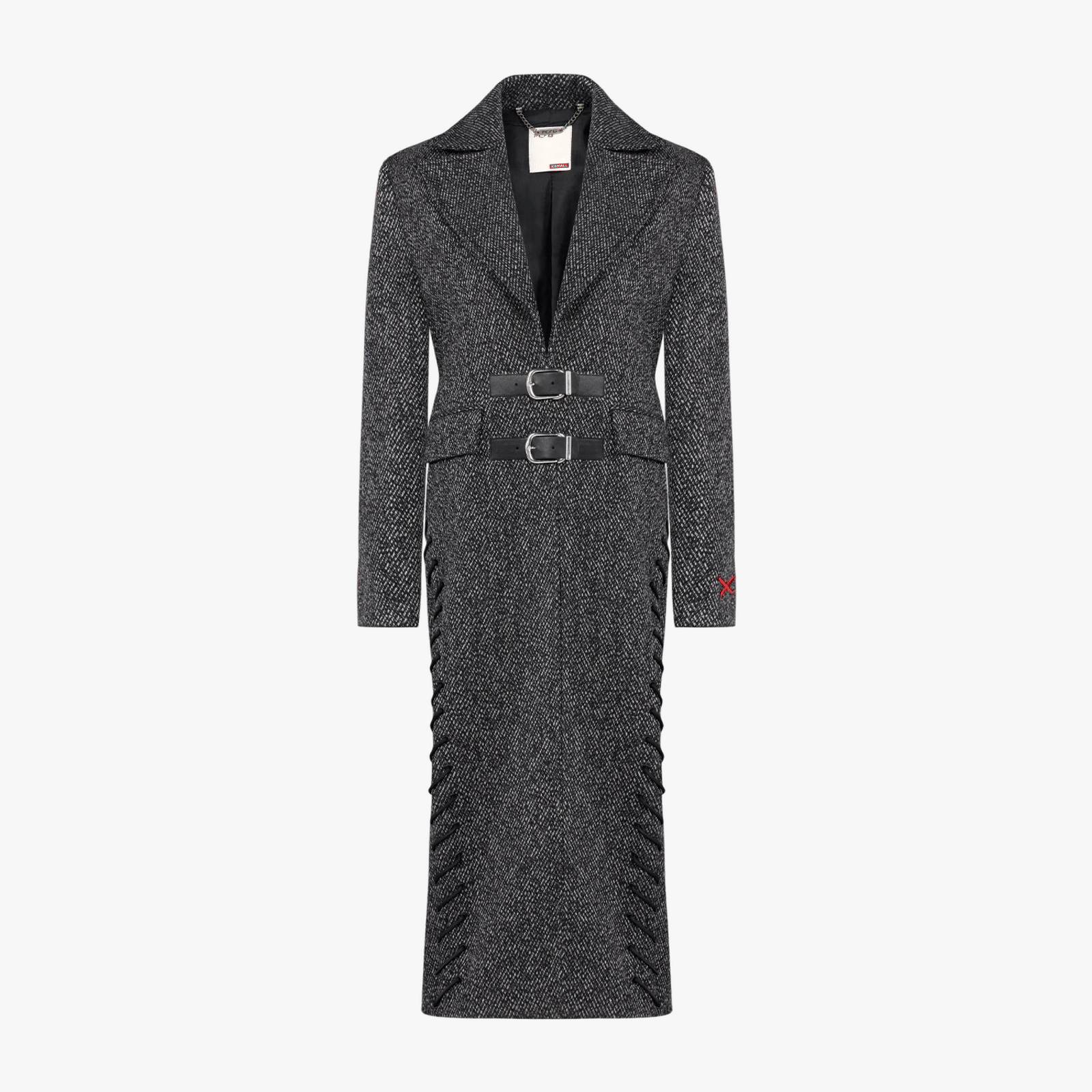 YOUR *ITCH CASHMERE BLEND LONG OVERCOAT - BLACK & WHITE made by PCFG