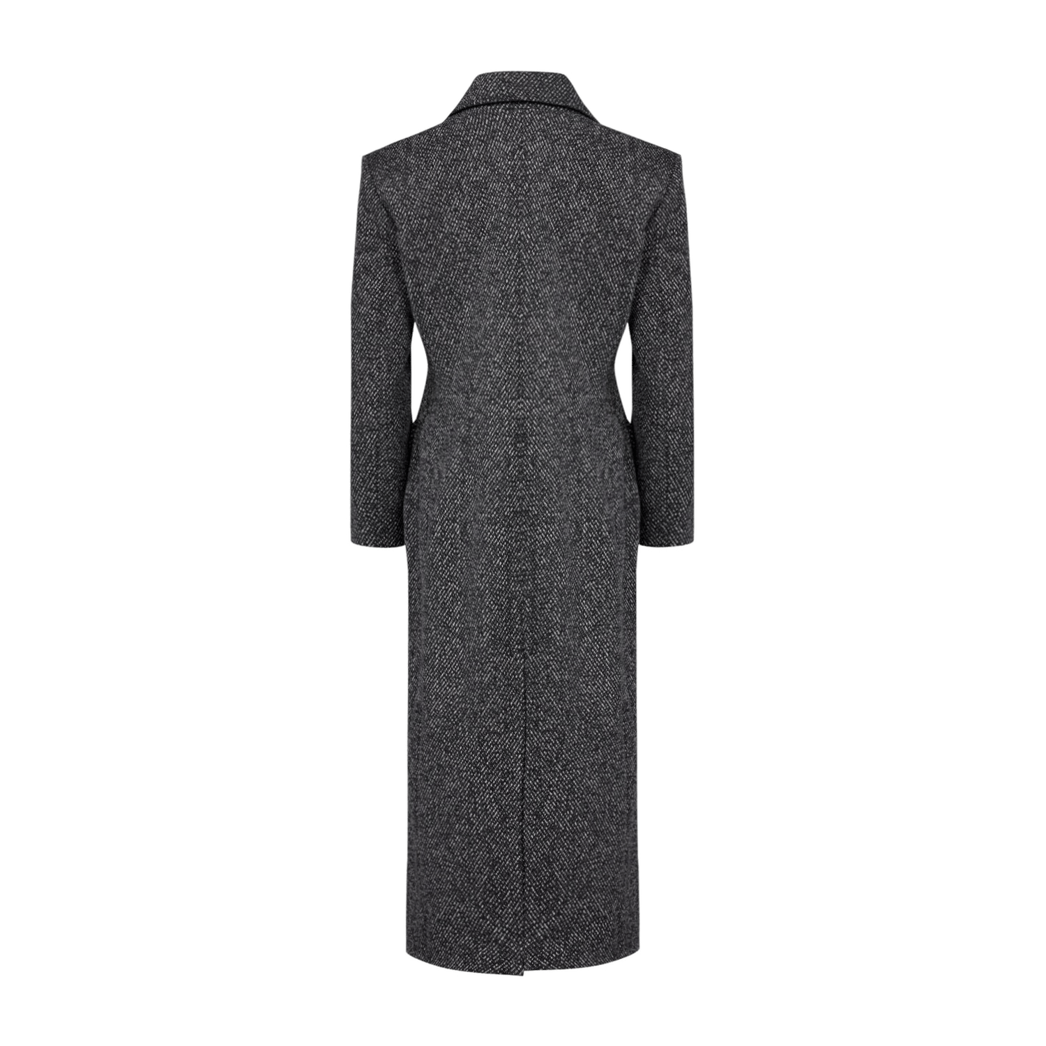 YOUR *ITCH CASHMERE BLEND LONG OVERCOAT - BLACK & WHITE made by PCFG