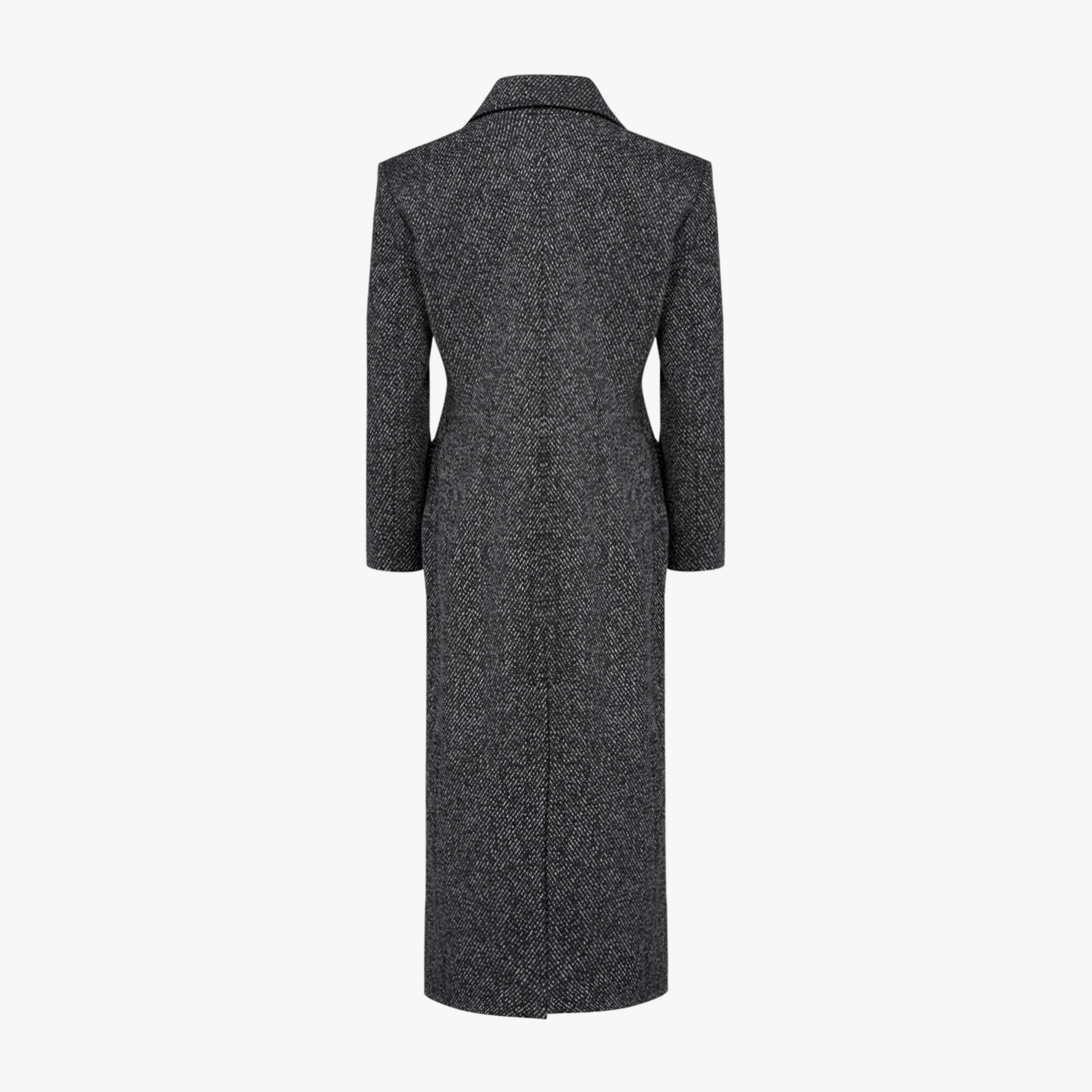 YOUR *ITCH CASHMERE BLEND LONG OVERCOAT - BLACK & WHITE made by PCFG