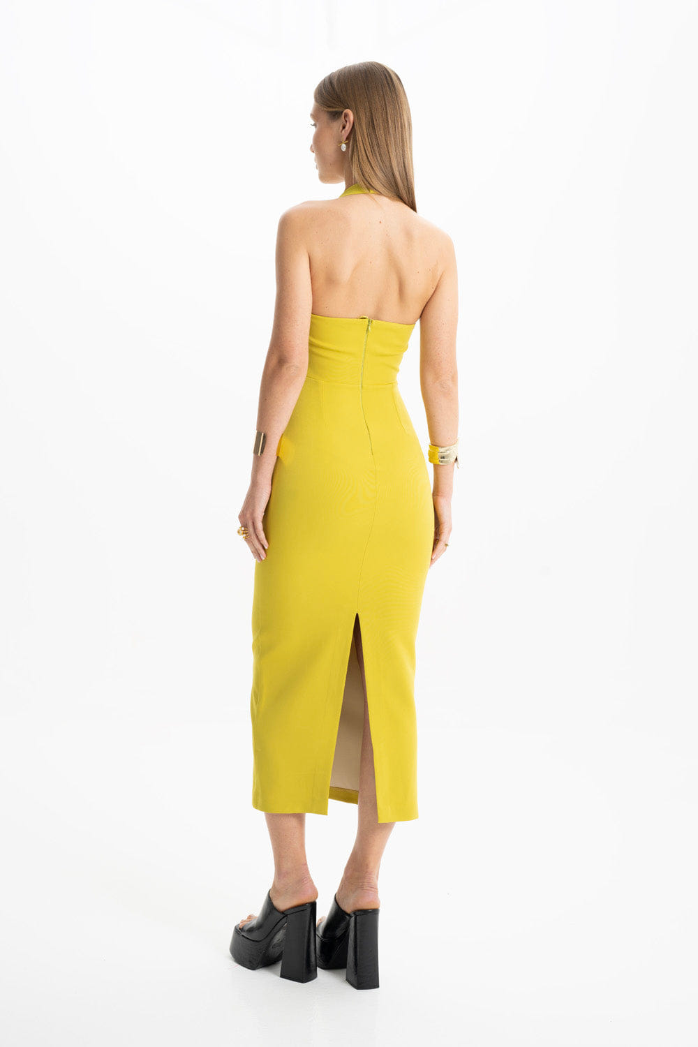 Zoa Green Bustier Midi Dress made by Lora Istanbul