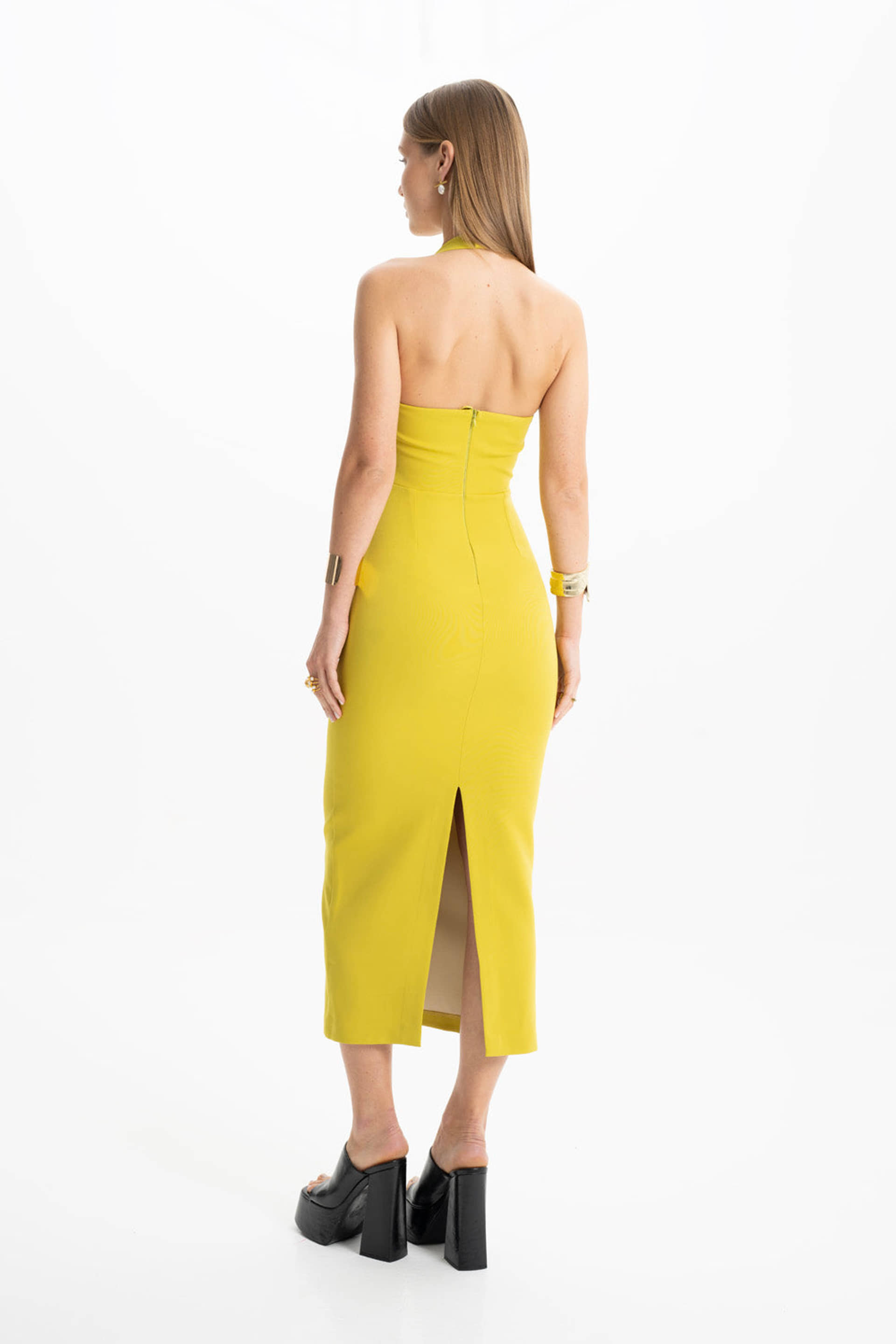 Zoa Green Bustier Midi Dress made by Lora Istanbul