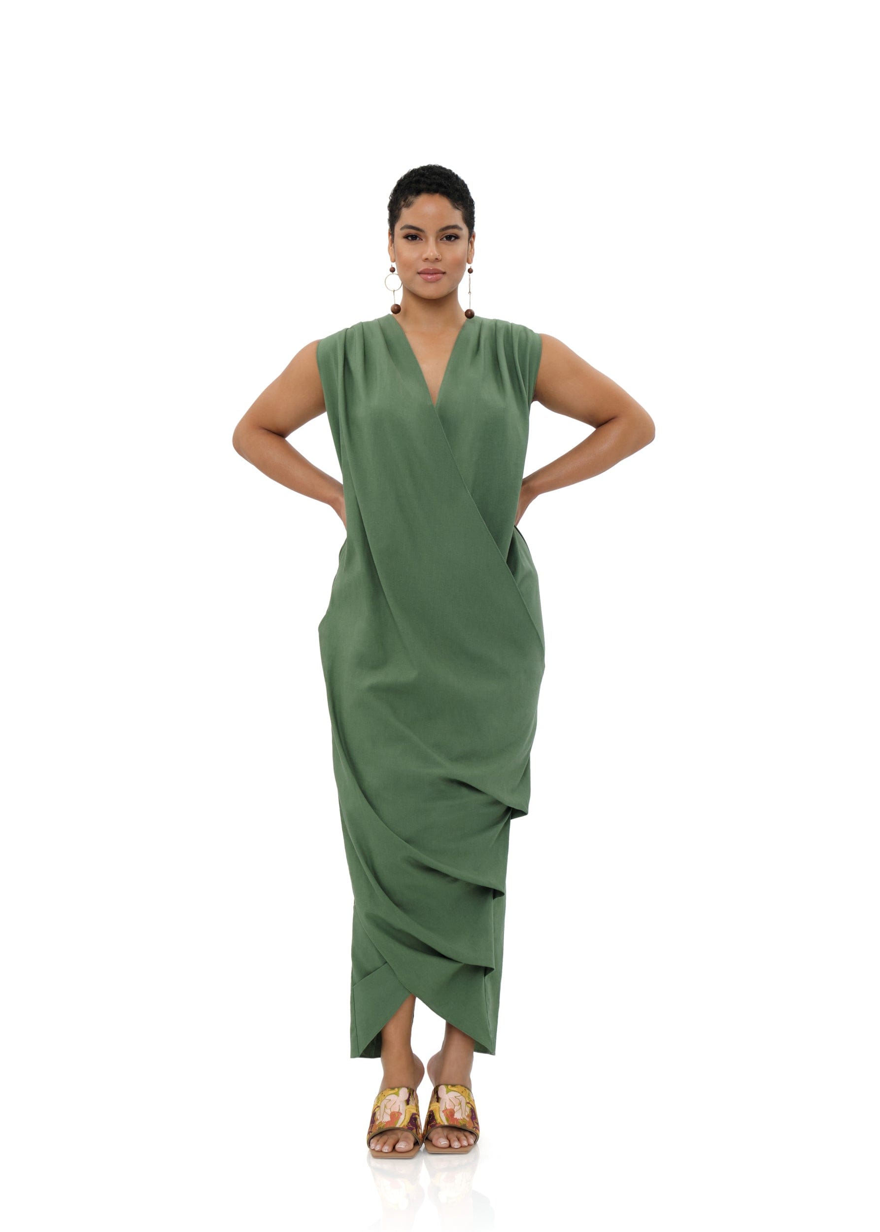 SAYO KAFTAN DRESS - FOREST made by Andrea Iyamah