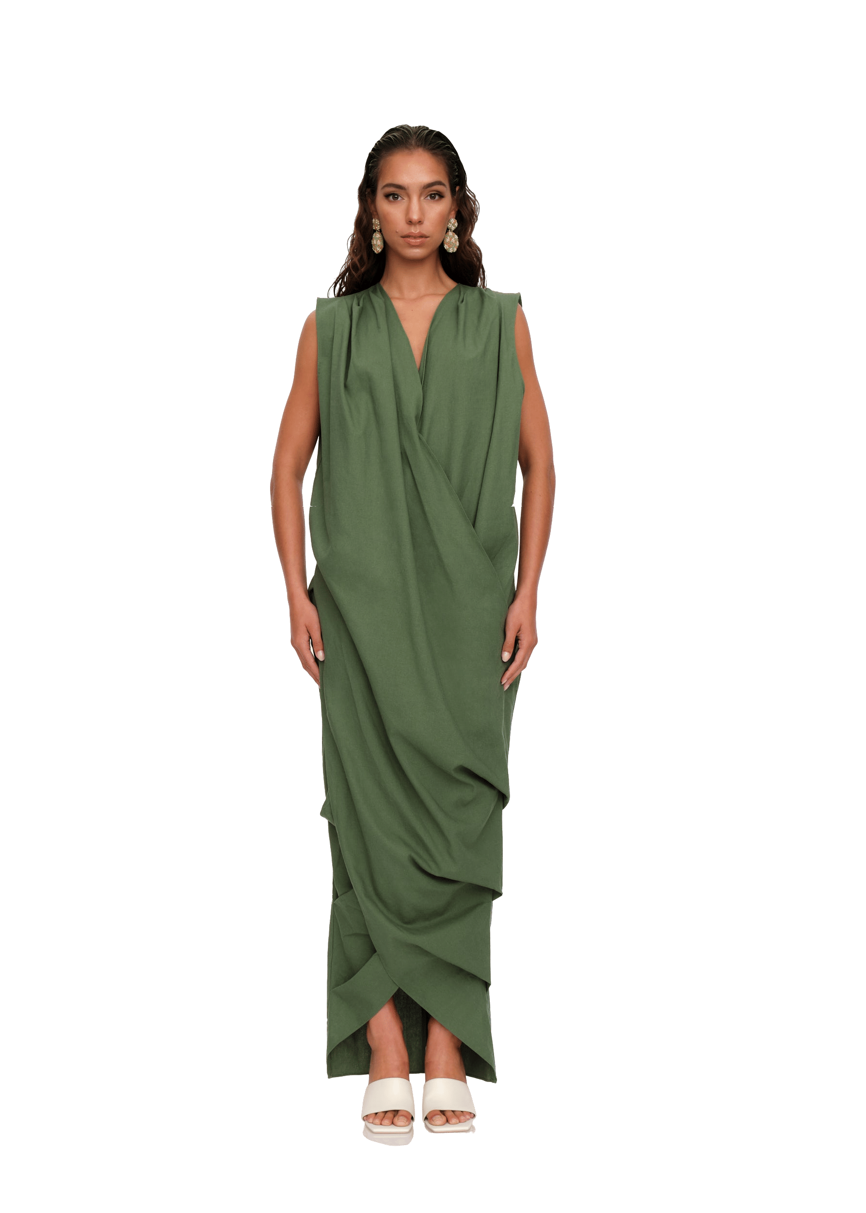 SAYO KAFTAN DRESS - FOREST made by Andrea Iyamah