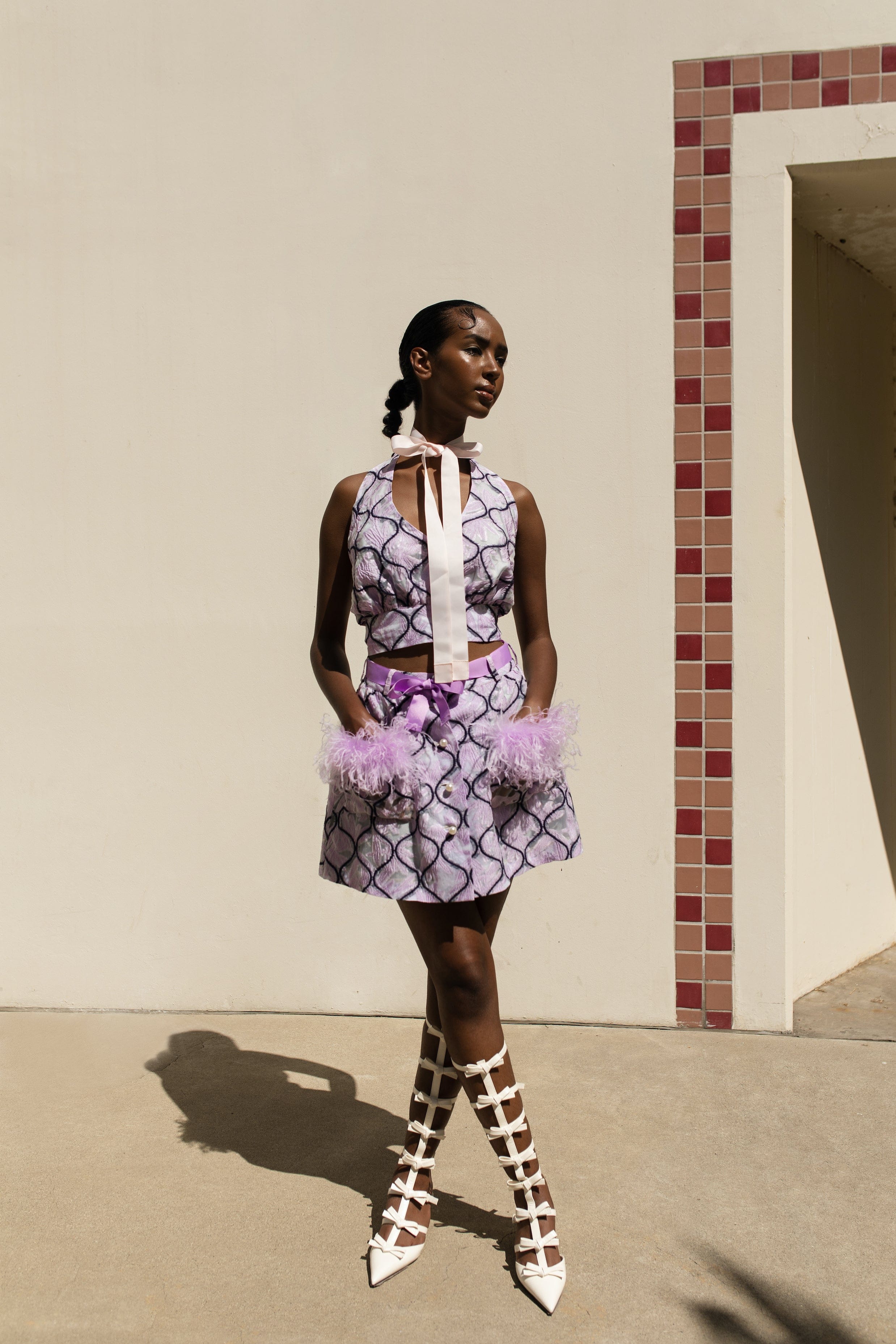 Lavender Cross-Front Top made by ANDREEVA