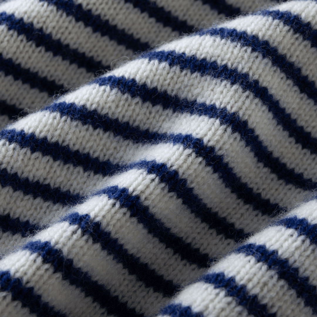 Nautical Navy Blue Striped Merino Wool Jumper made by CozyU