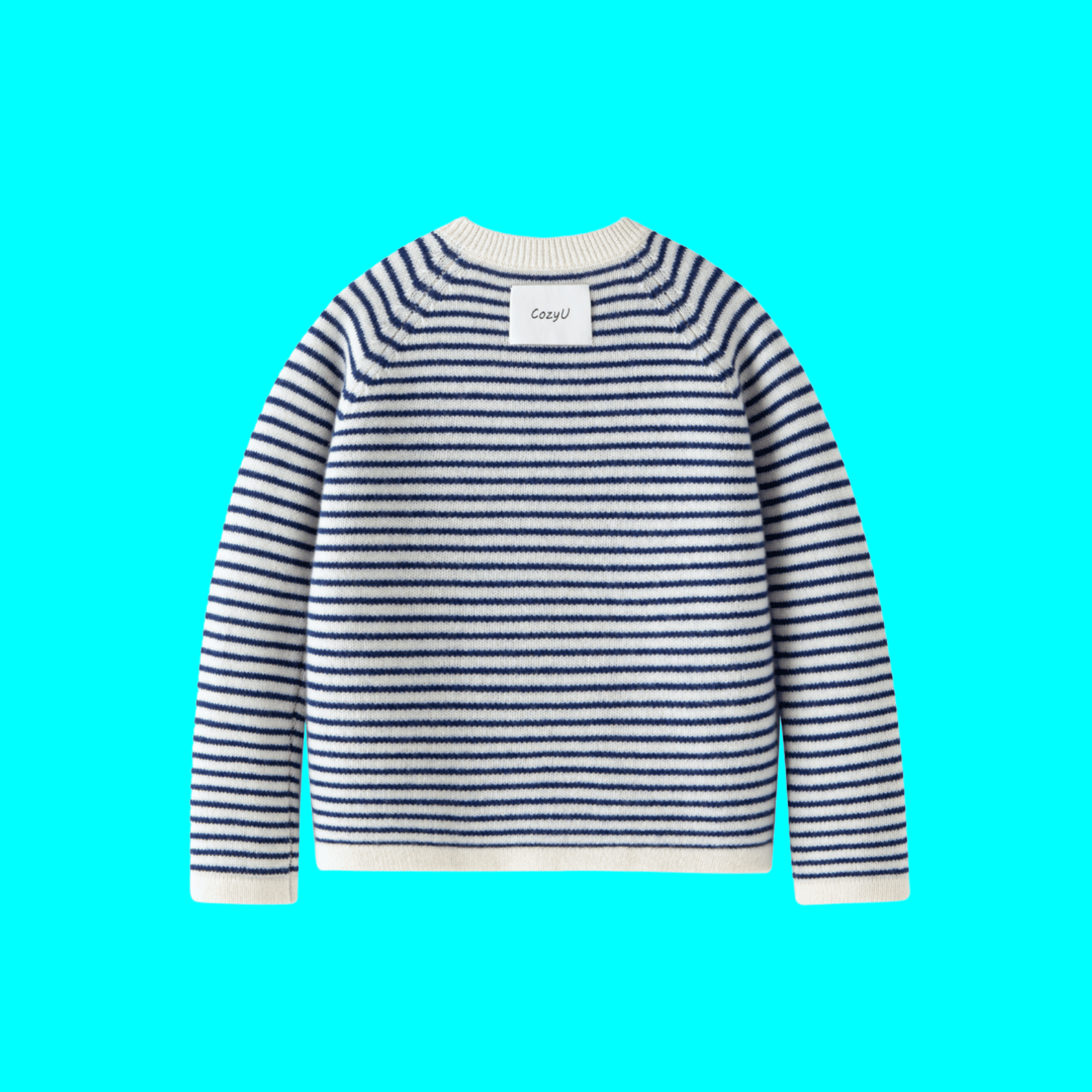 Nautical Navy Blue Striped Merino Wool Jumper made by CozyU
