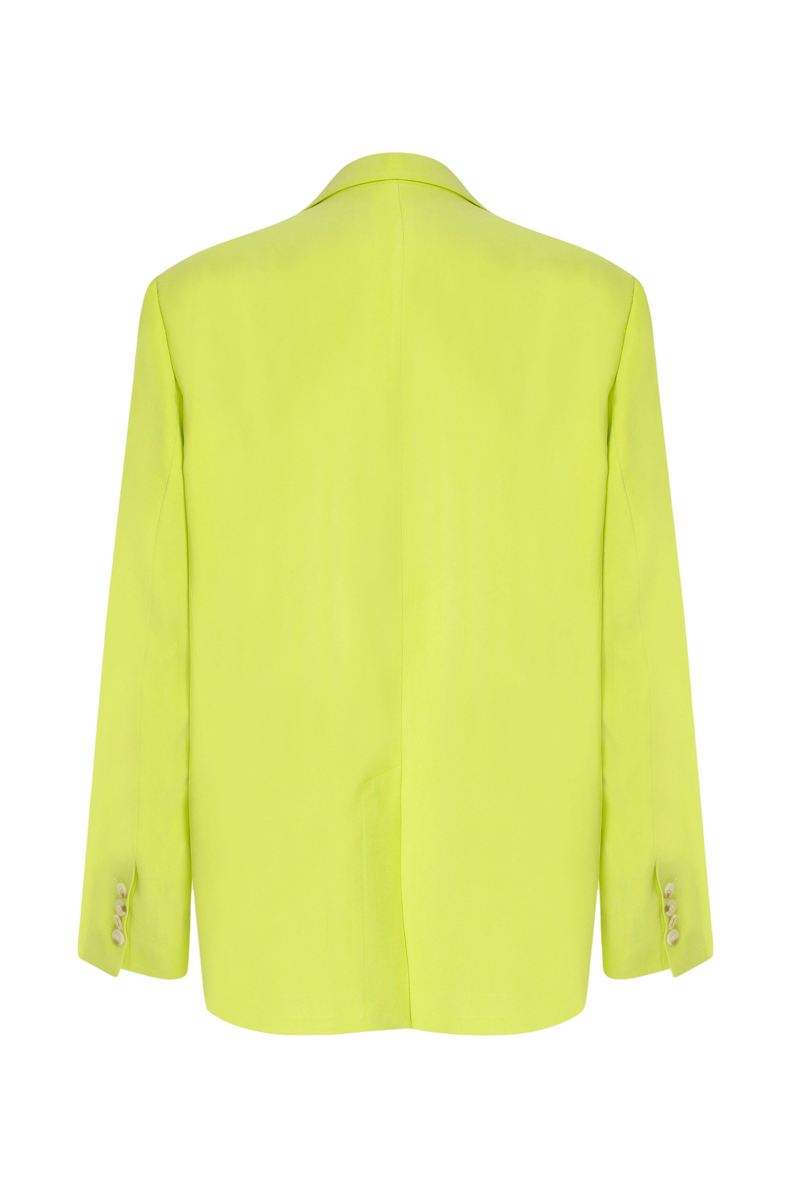 Boxy Oversize Blazer in Lime in Yellow made by Nazli Ceren