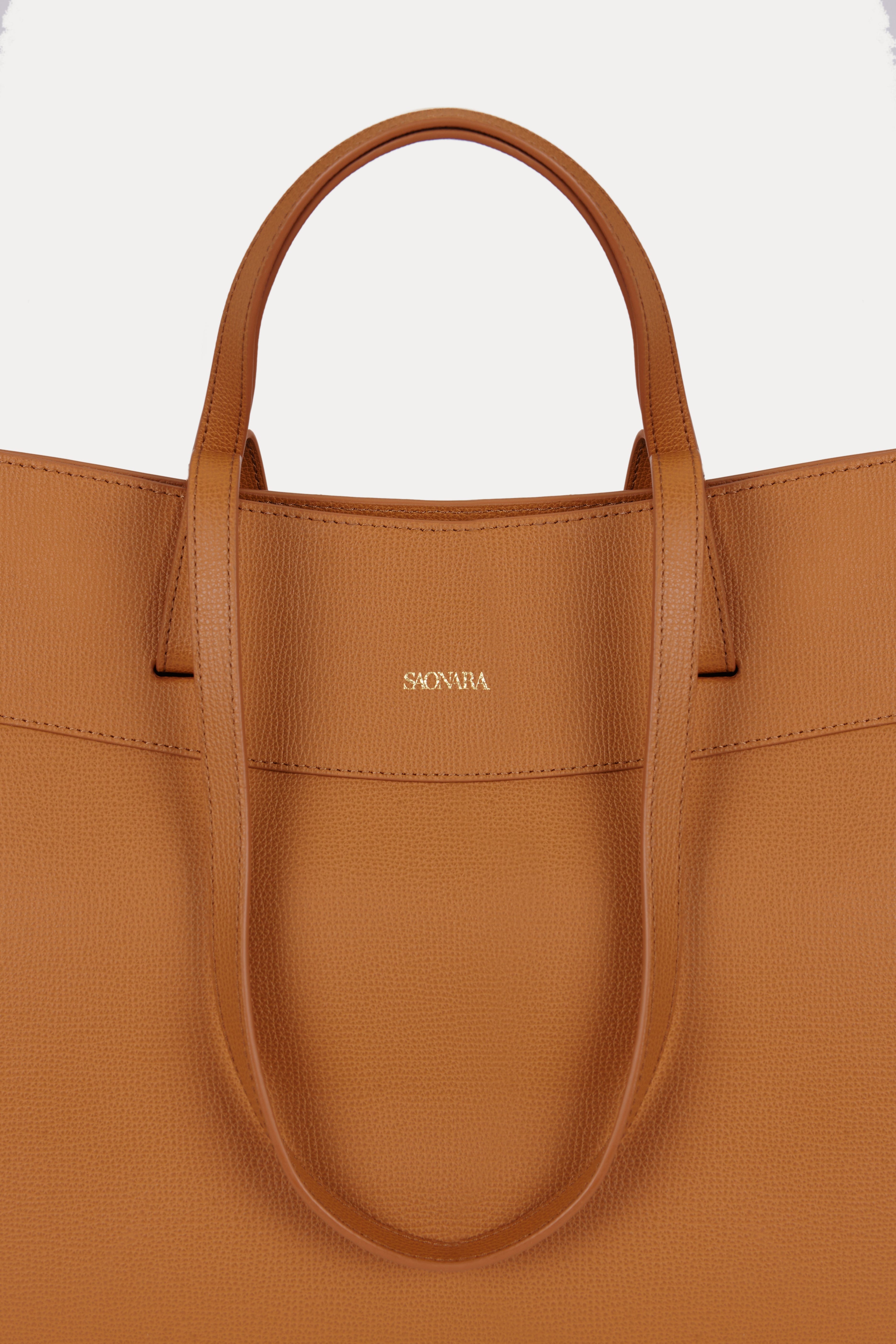 SAONARA SHOPPING CAMEL LEATHER made by Saonara