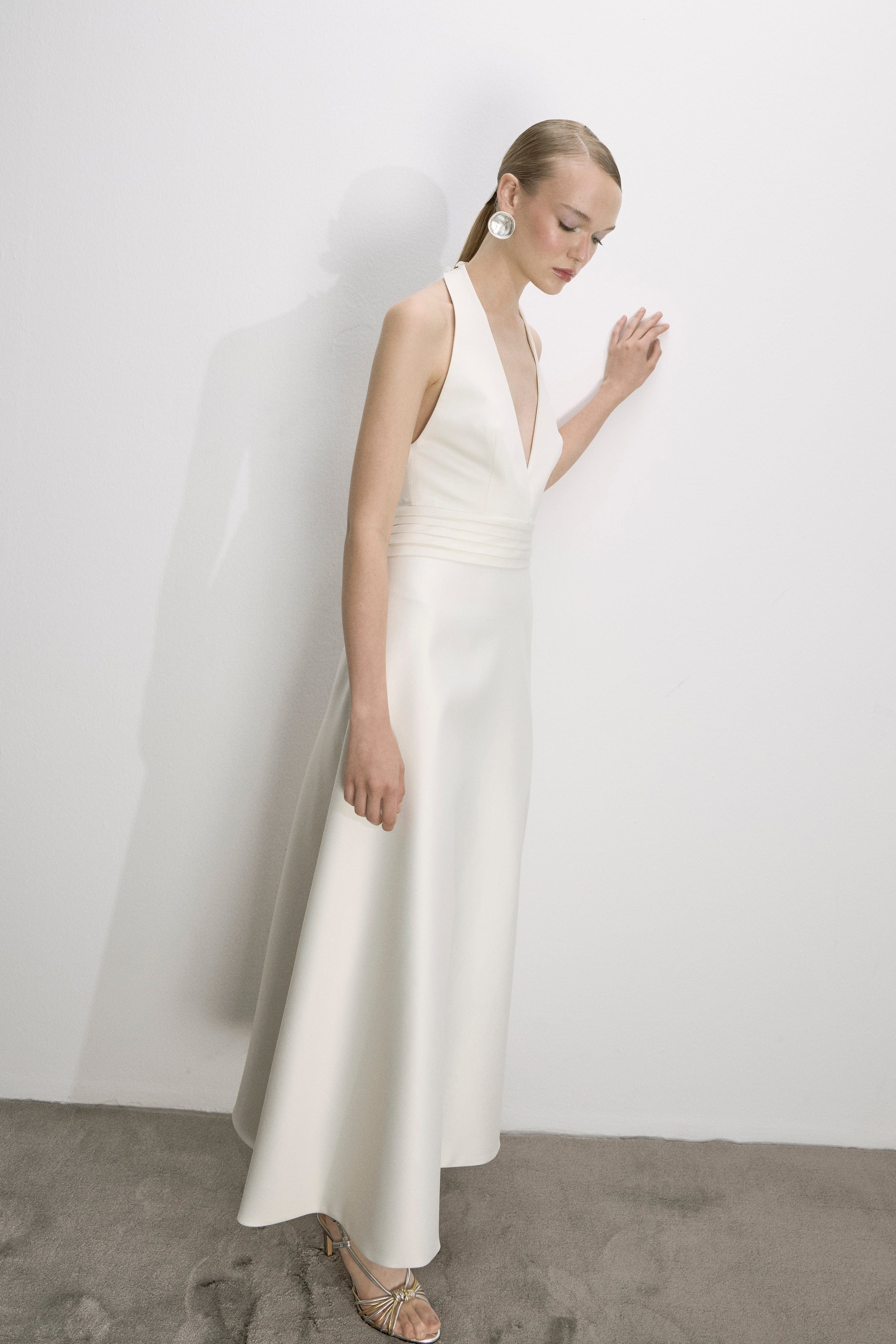 Lauryn Midi Dress In Vanilla Ice made by Nazli Ceren