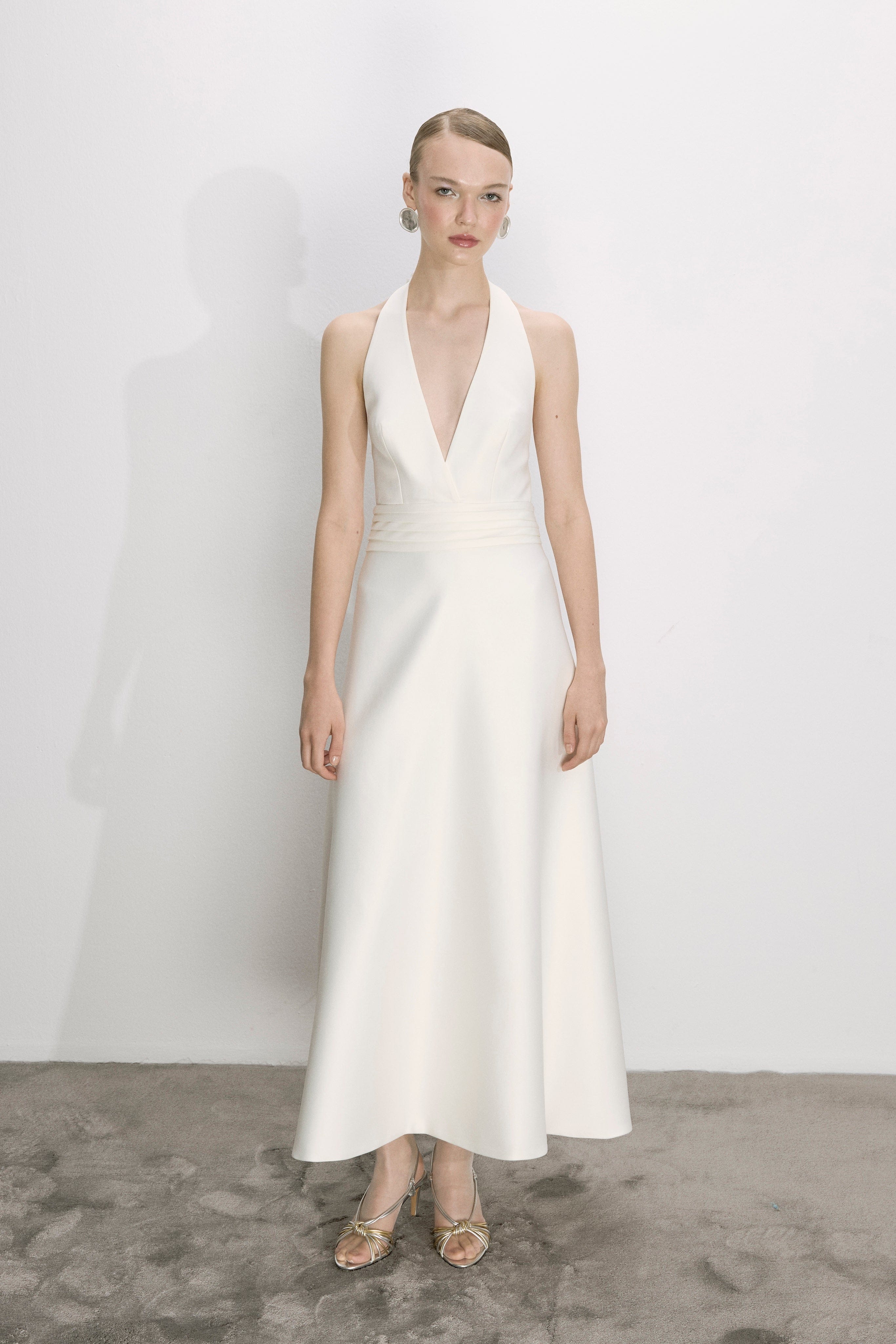 Lauryn Midi Dress In Vanilla Ice made by Nazli Ceren