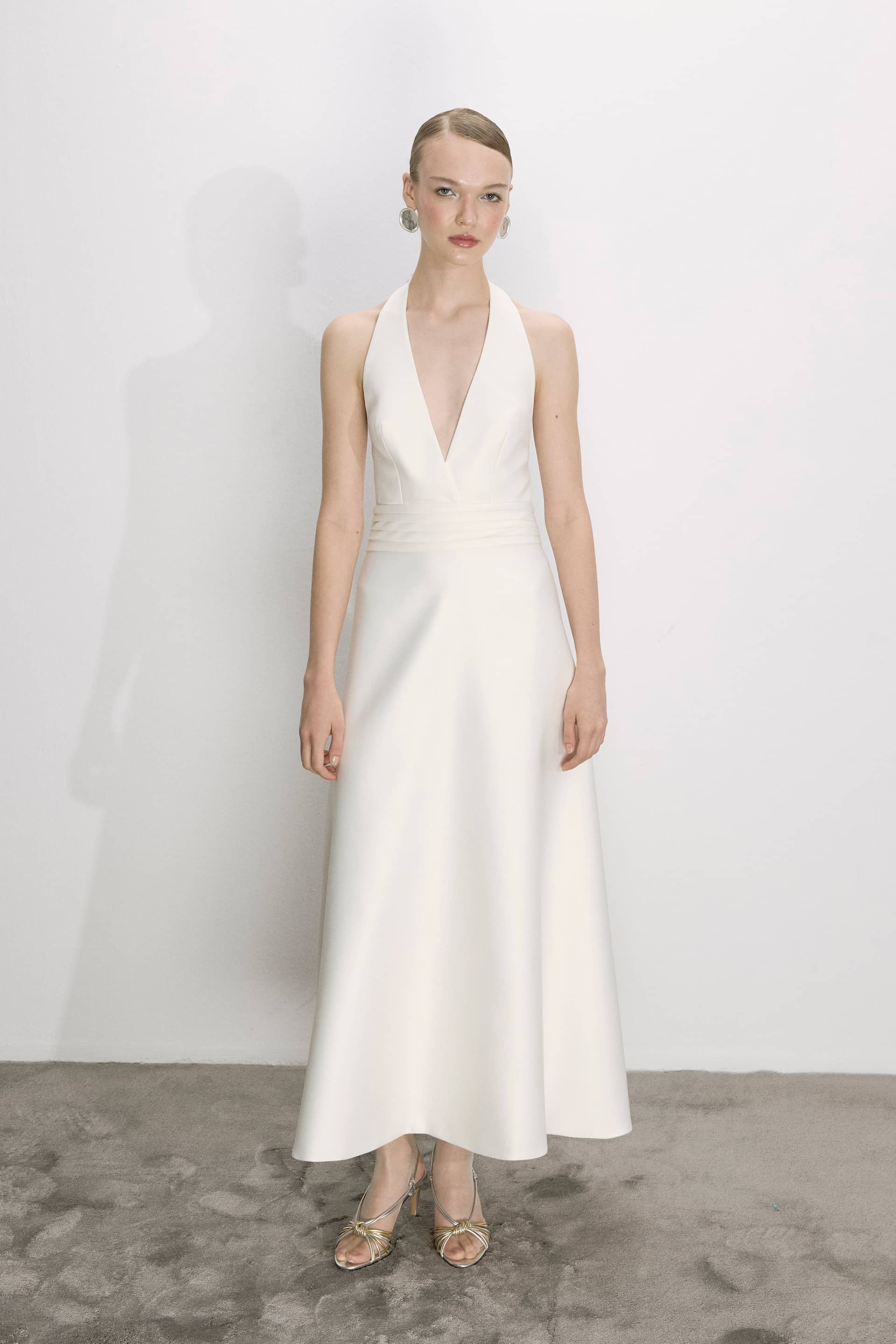 Lauryn Midi Dress In Vanilla Ice made by Nazli Ceren