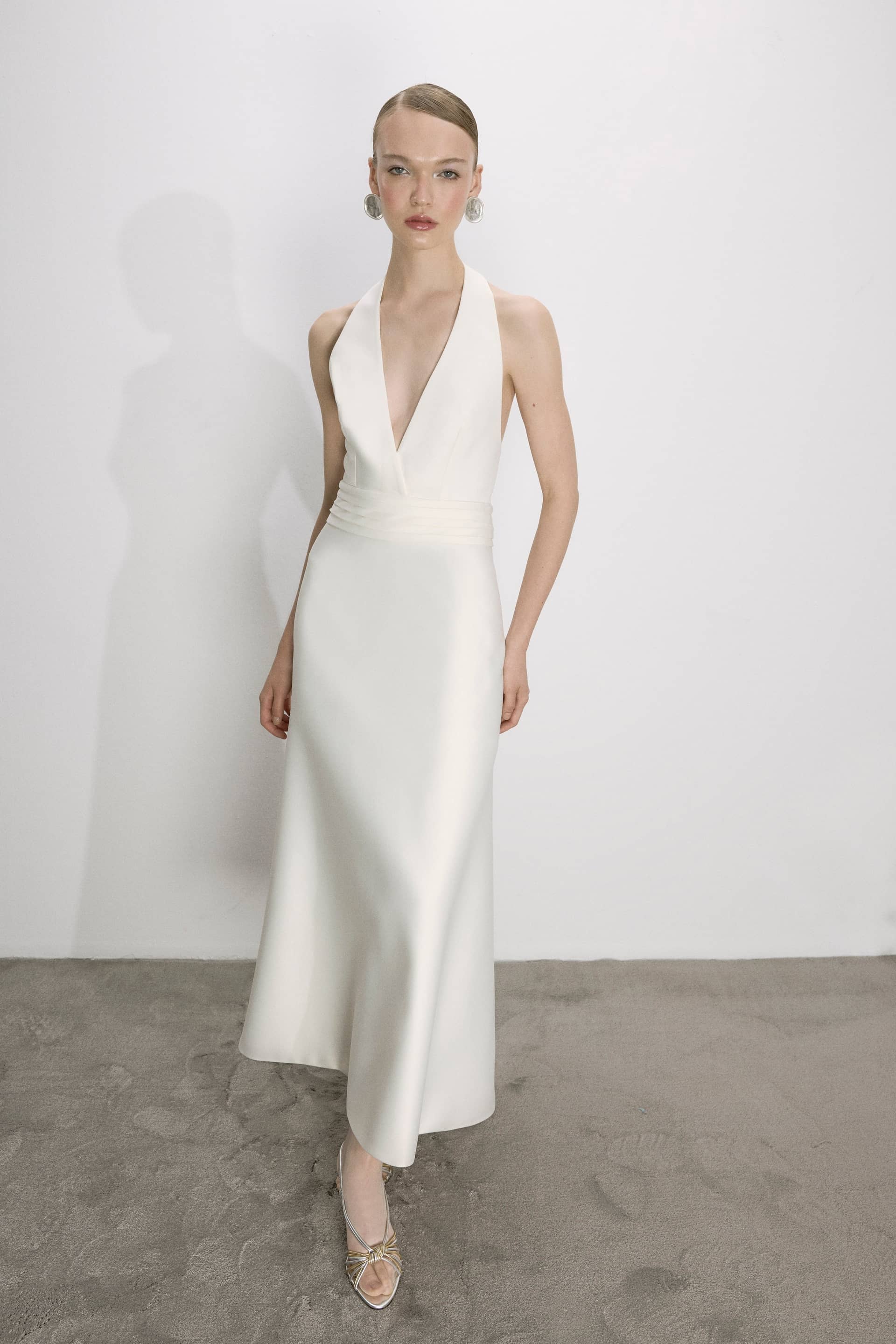 Lauryn Midi Dress In Vanilla Ice made by Nazli Ceren