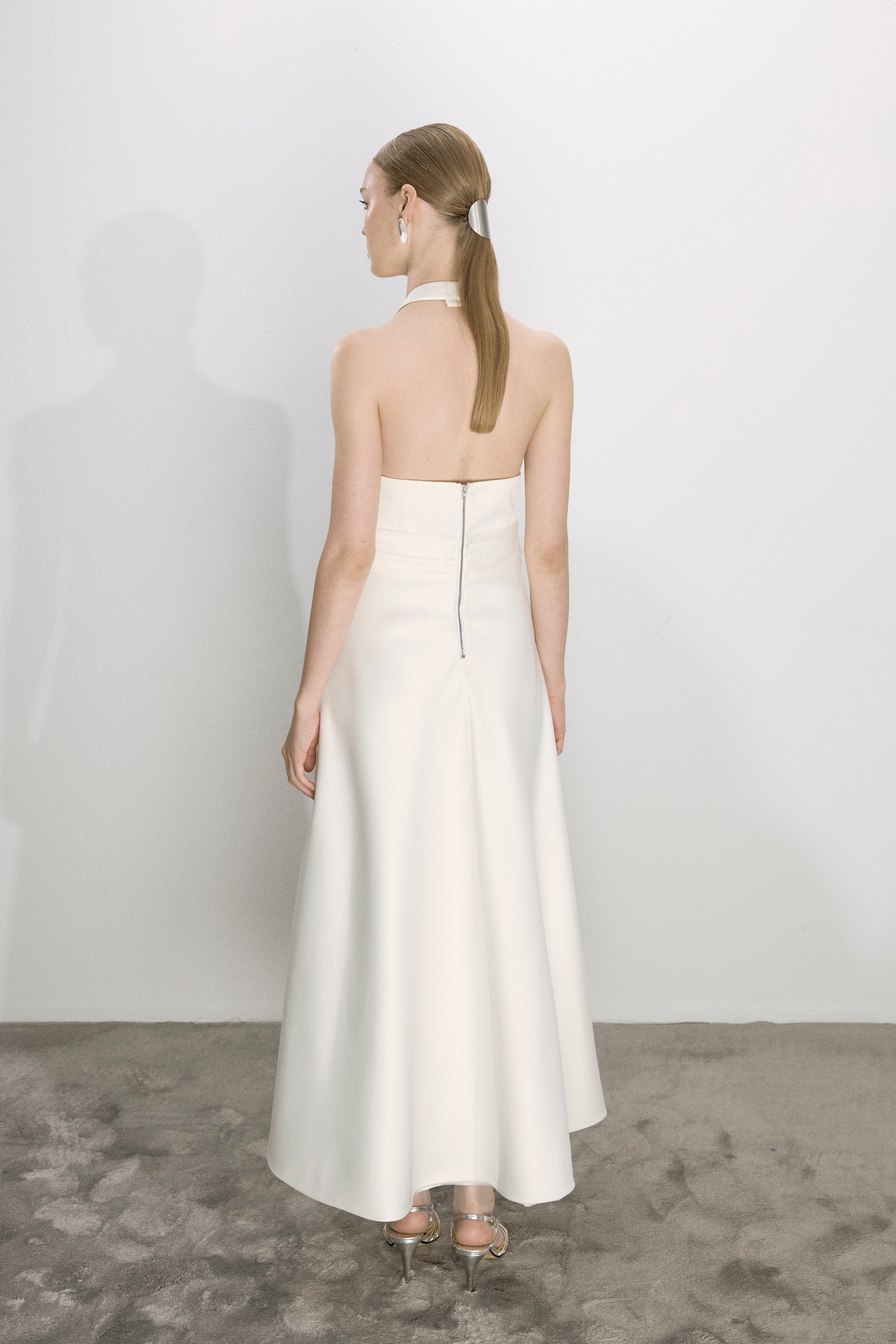 Lauryn Midi Dress In Vanilla Ice made by Nazli Ceren