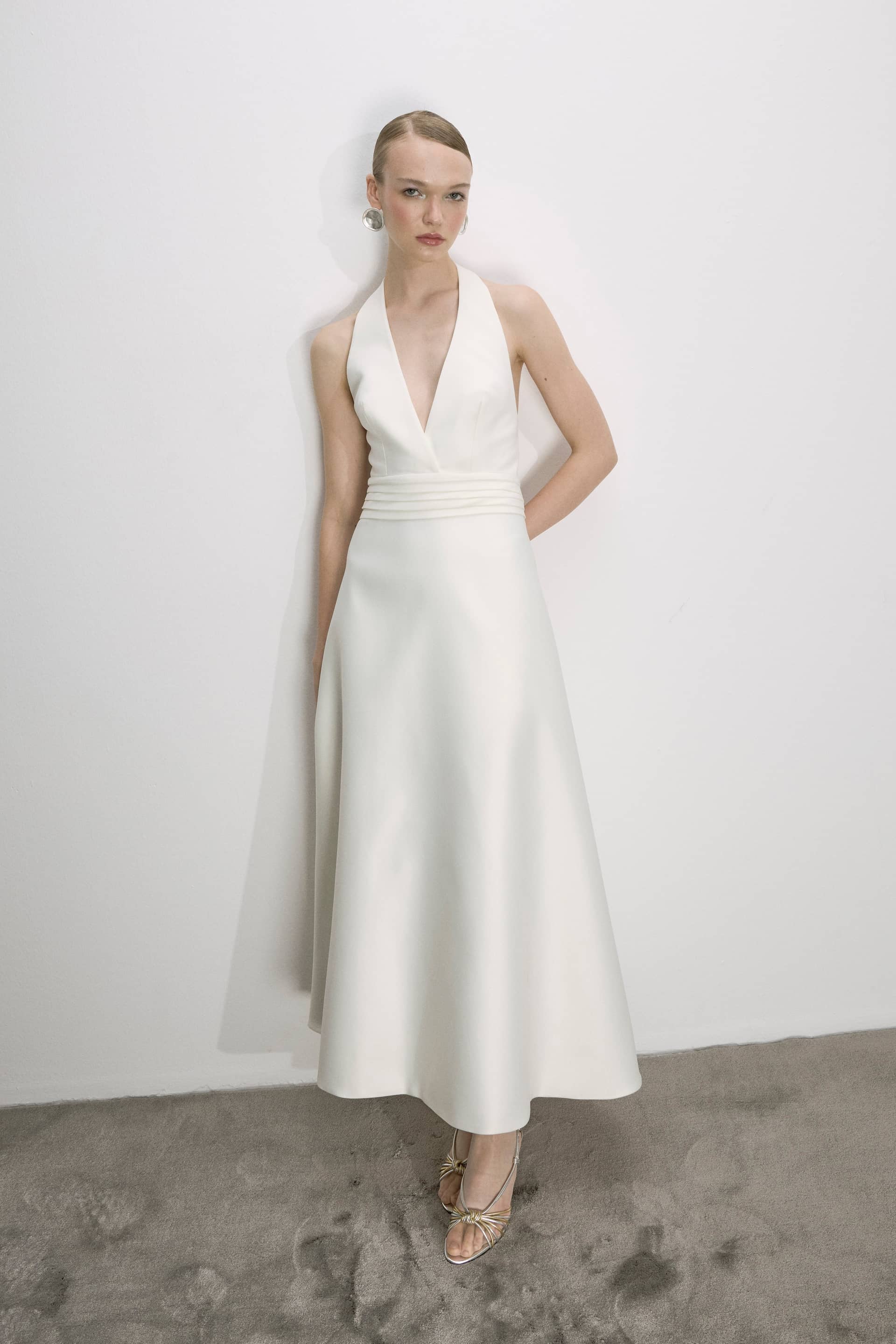 Lauryn Midi Dress In Vanilla Ice made by Nazli Ceren