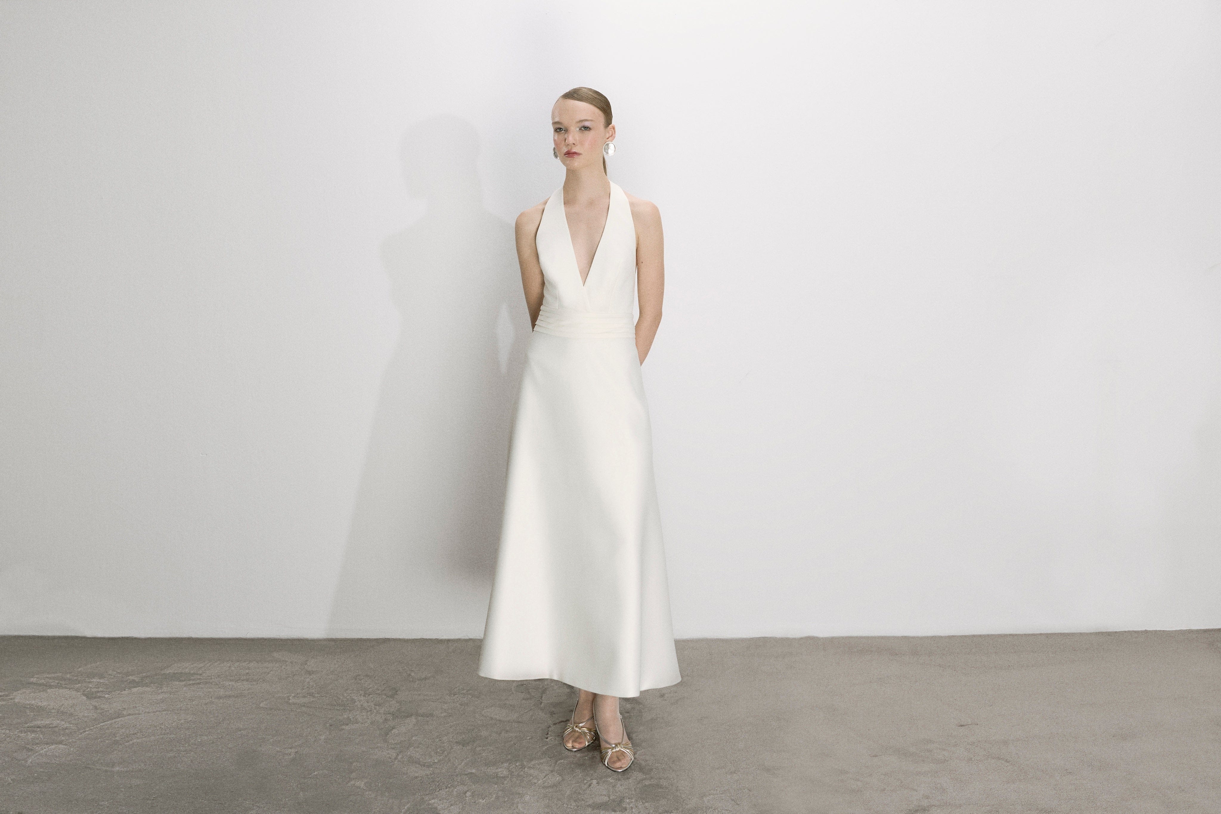 Lauryn Midi Dress In Vanilla Ice made by Nazli Ceren