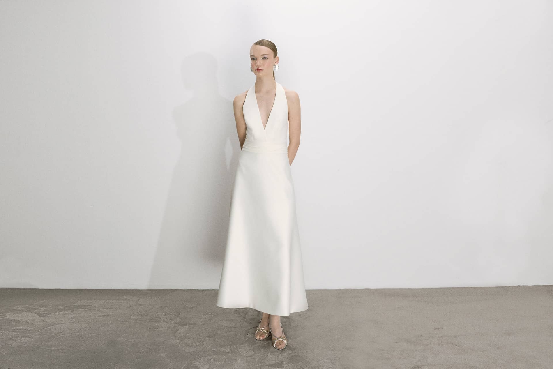 Lauryn Midi Dress In Vanilla Ice made by Nazli Ceren