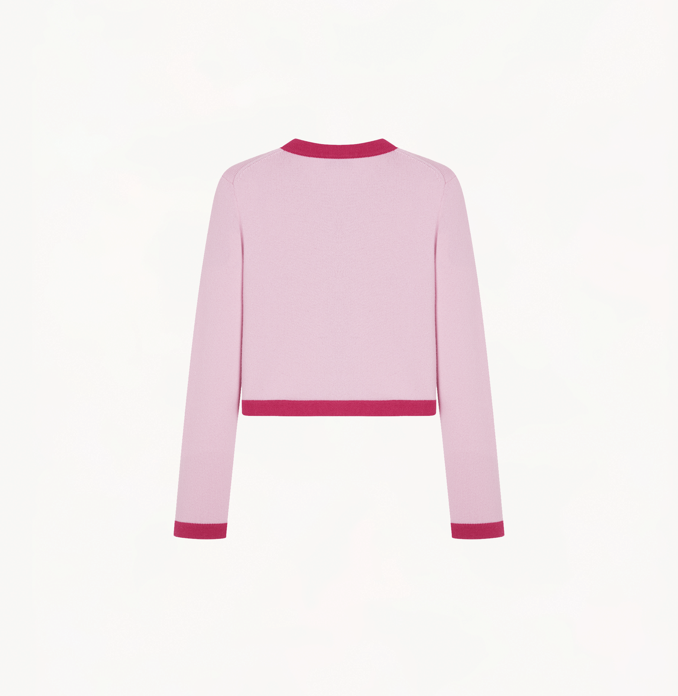 BUTTON-EMBELLISHED COLORBLOCKED CREWNECK CARDIGAN made by CRUSH Collection