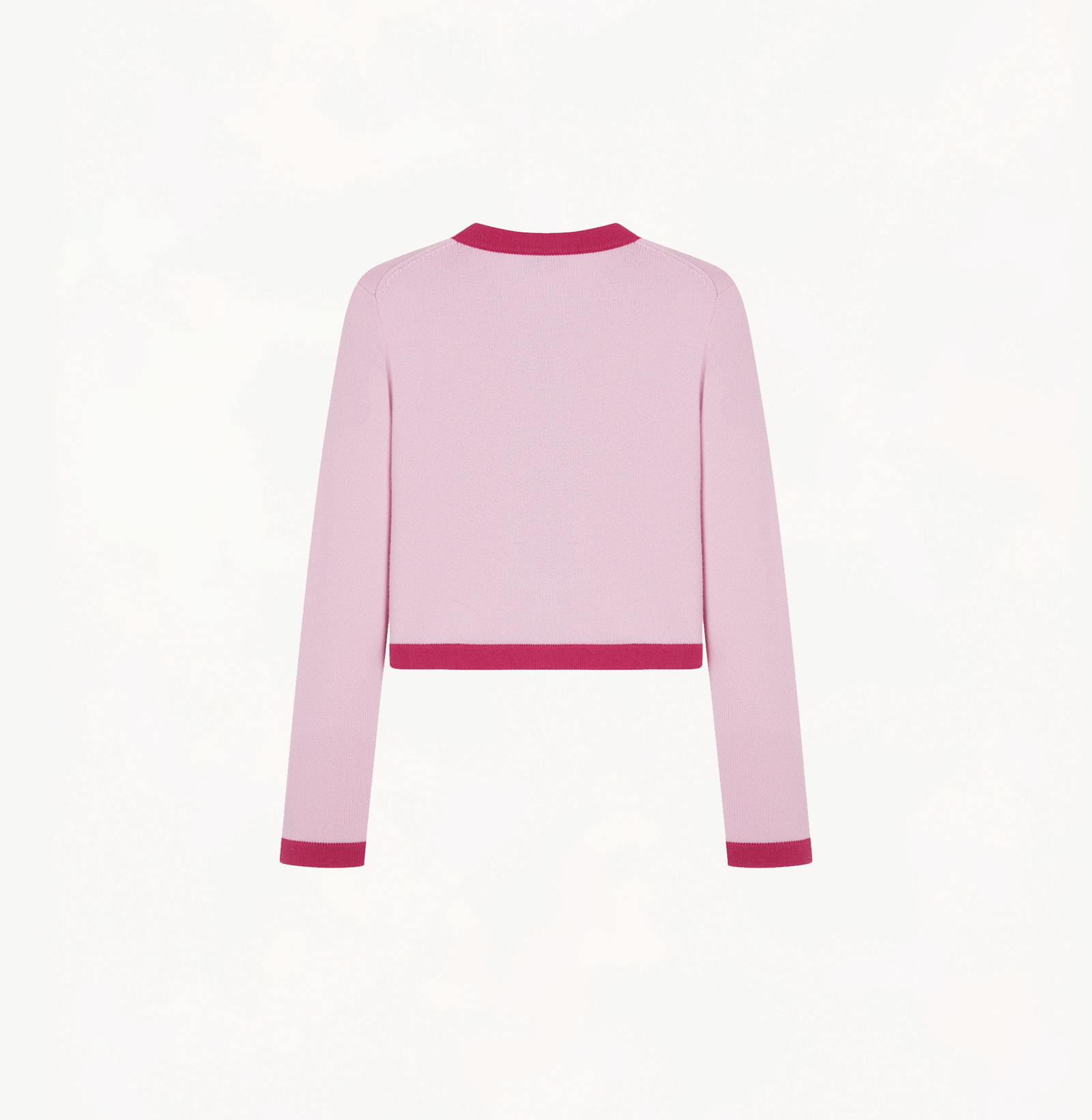 BUTTON-EMBELLISHED COLORBLOCKED CREWNECK CARDIGAN made by CRUSH Collection