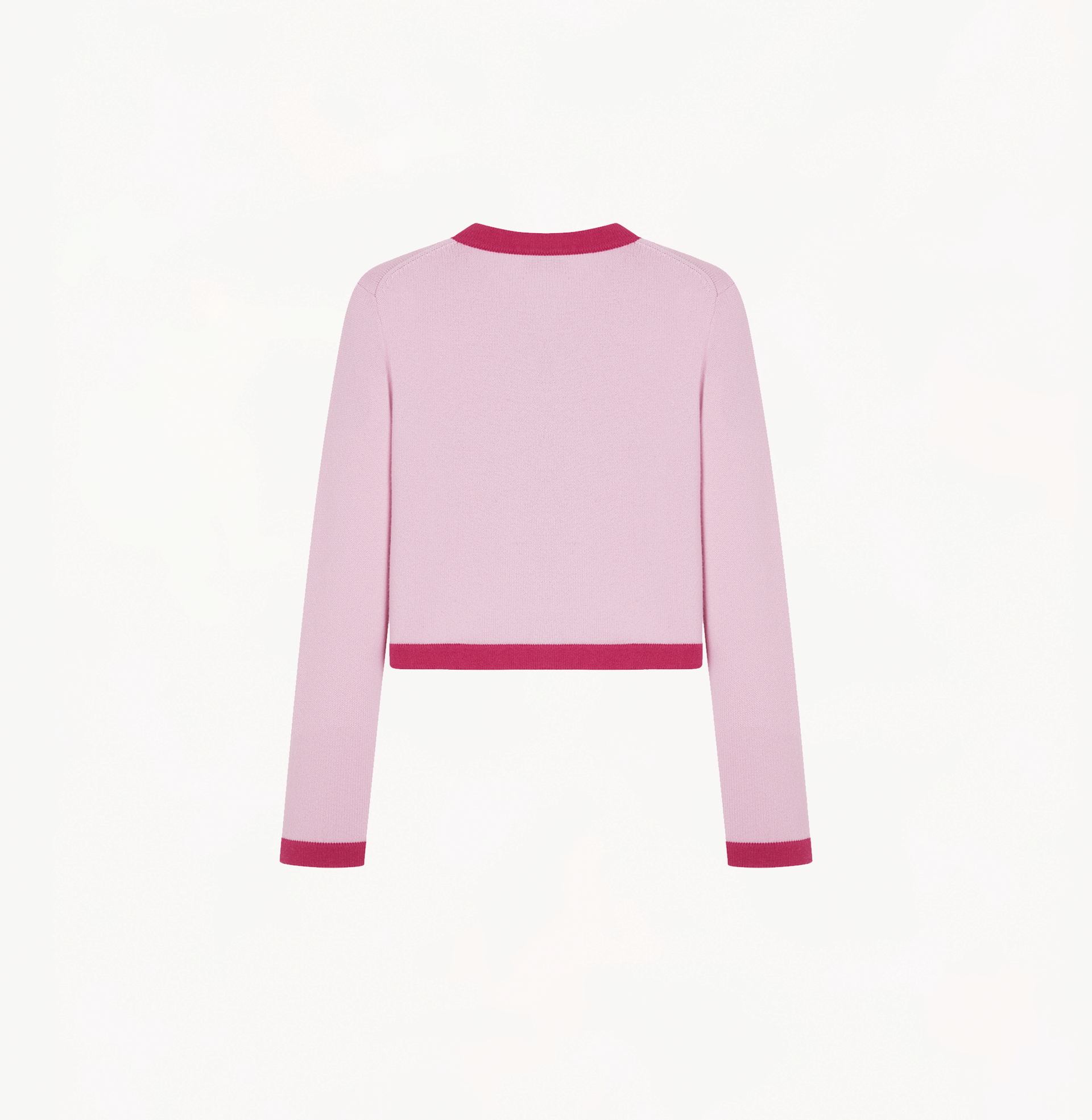 BUTTON-EMBELLISHED COLORBLOCKED CREWNECK CARDIGAN made by CRUSH Collection