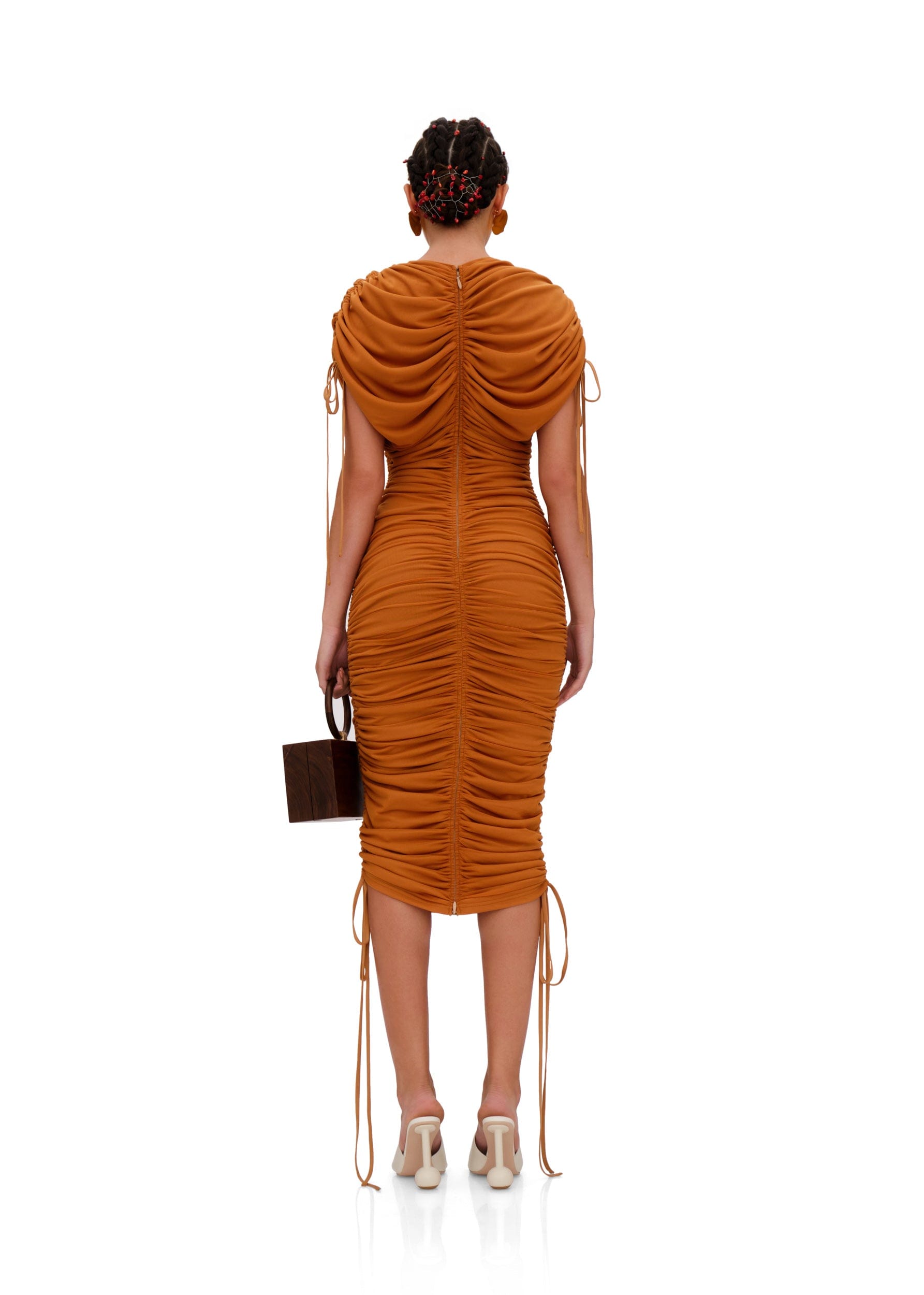 RATU MESH DRESS - CARAMEL made by Andrea Iyamah
