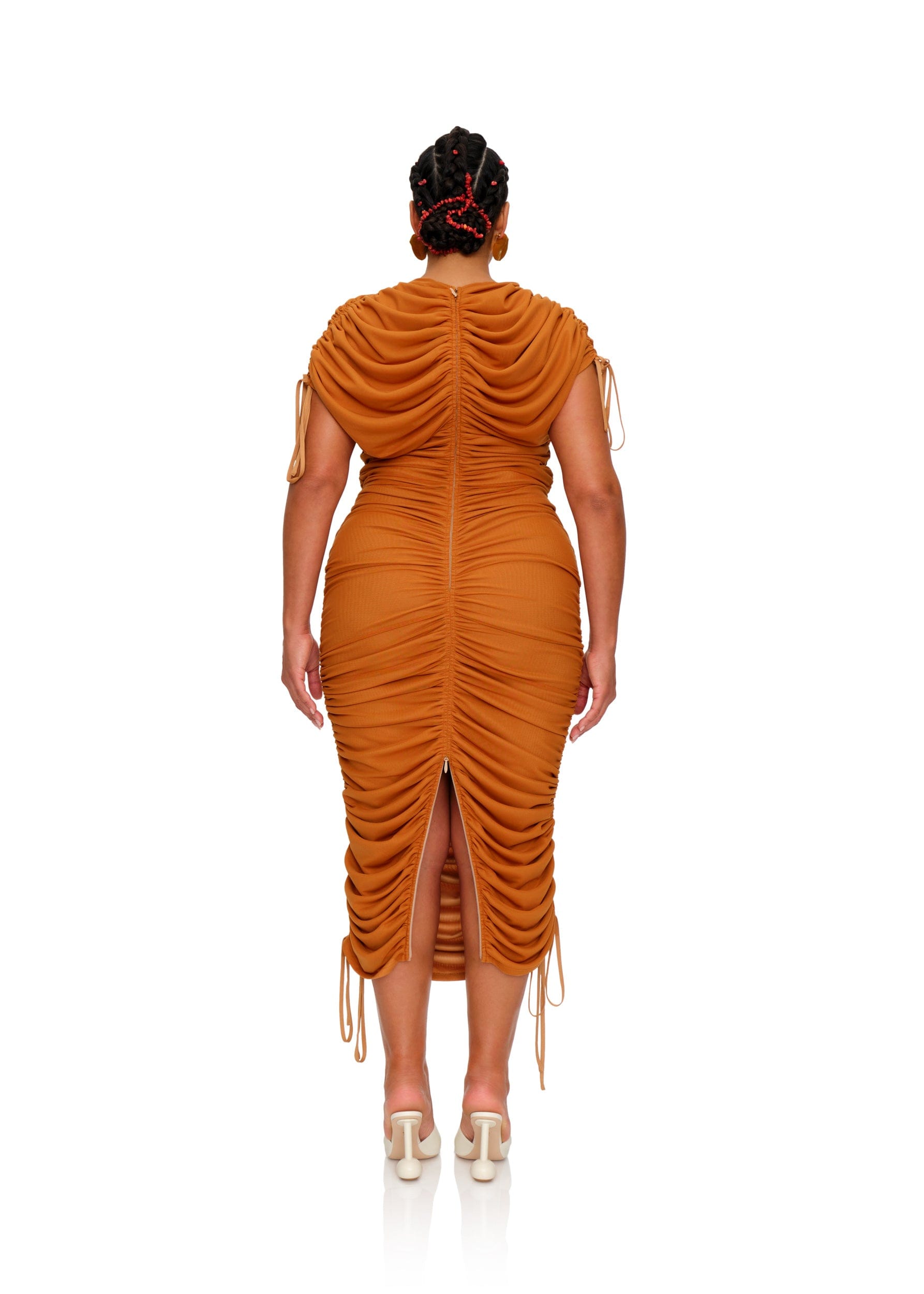 RATU MESH DRESS - CARAMEL made by Andrea Iyamah