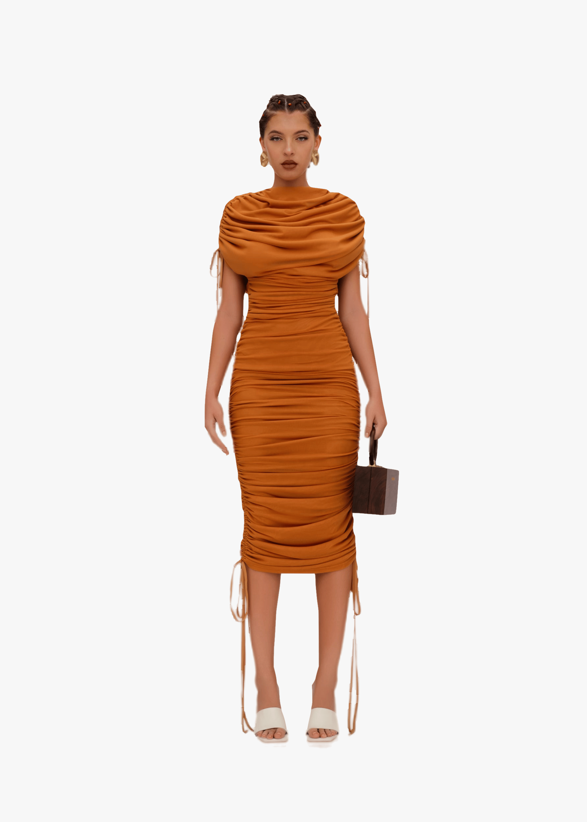 RATU MESH DRESS - CARAMEL made by Andrea Iyamah