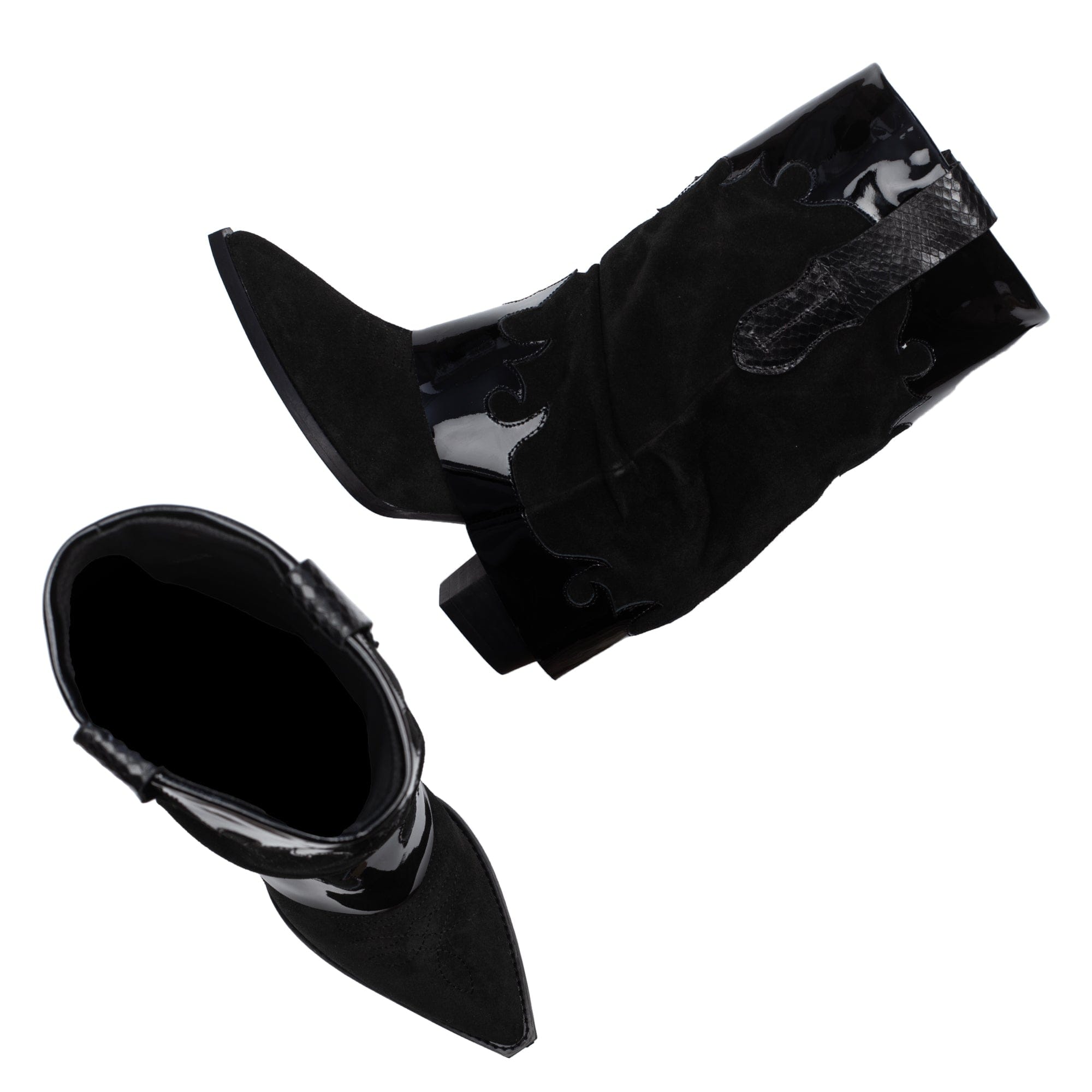 WOODY BLACK WESTERN BOOTS in Black made by Toral