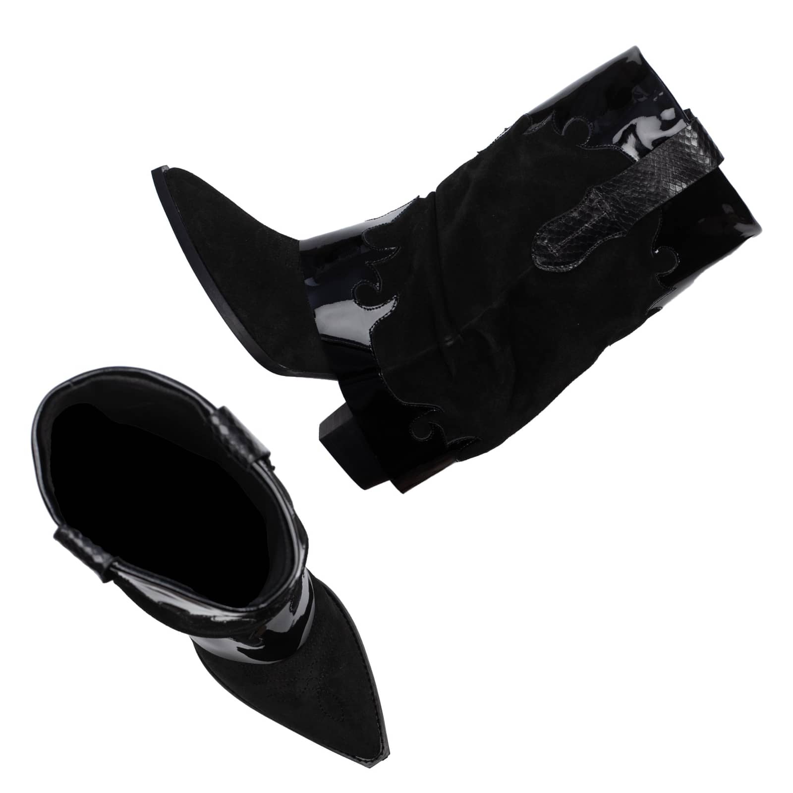 WOODY BLACK WESTERN BOOTS in Black made by Toral